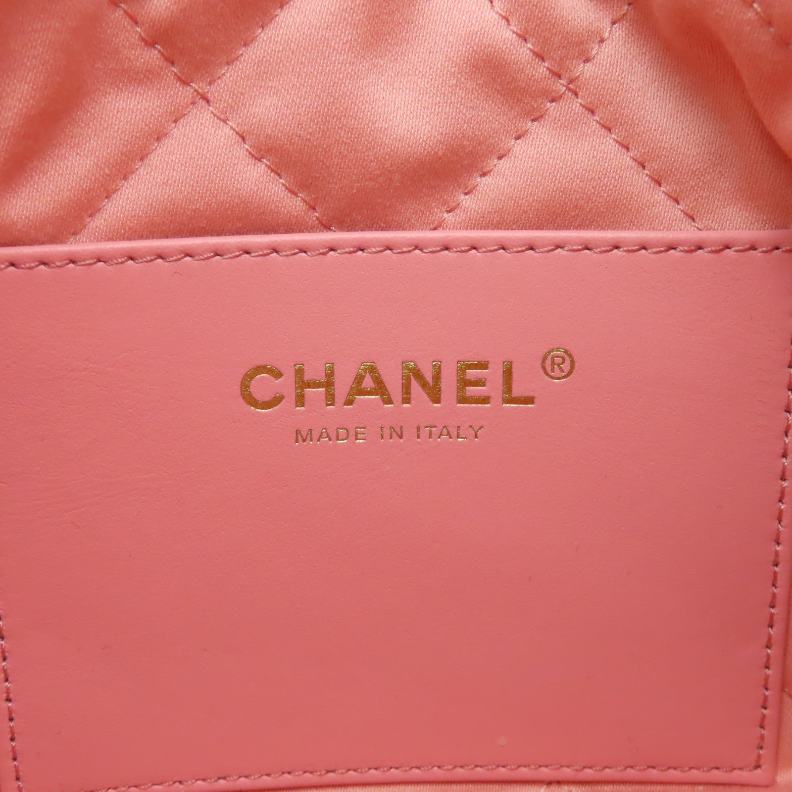 CHANEL 【激減優惠】Caviar皮革Mini 22金扣肩背袋粉紅色
