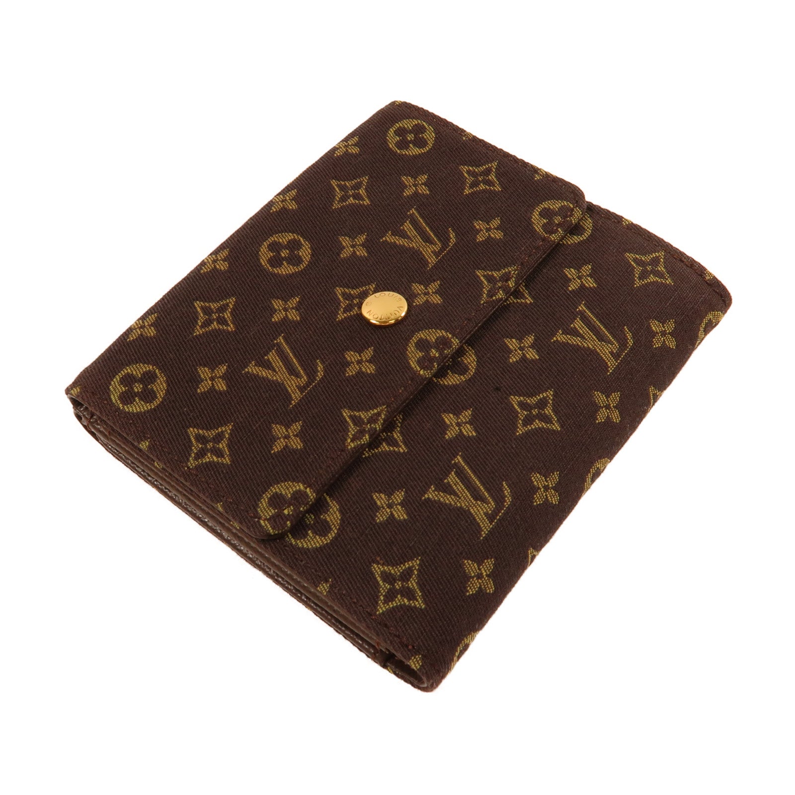LOUIS VUITTON 帆布Wallet金扣錢包啡色
