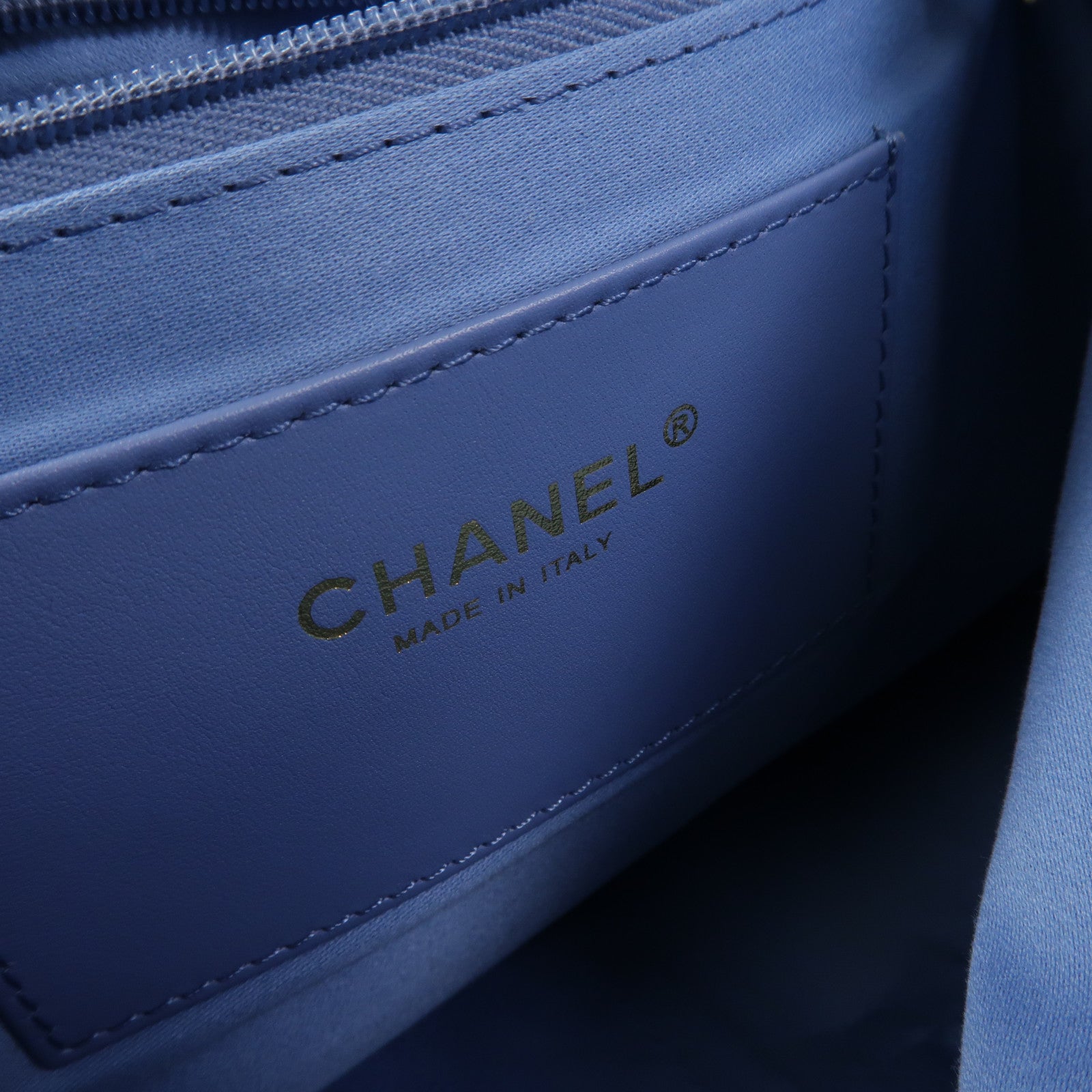 CHANEL 牛仔布Denim Large Flap Bag鏈帶肩背袋