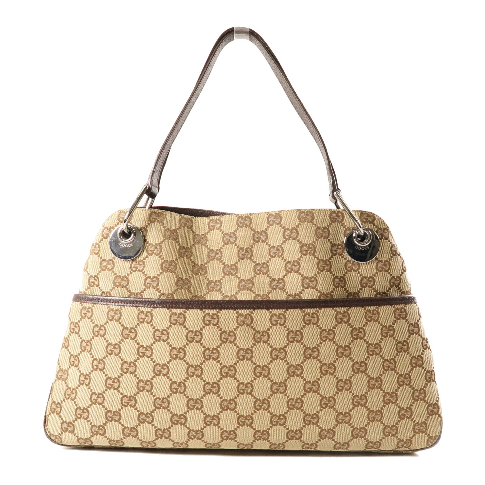 GUCCI 帆布Shoulder Bag肩背袋棕色