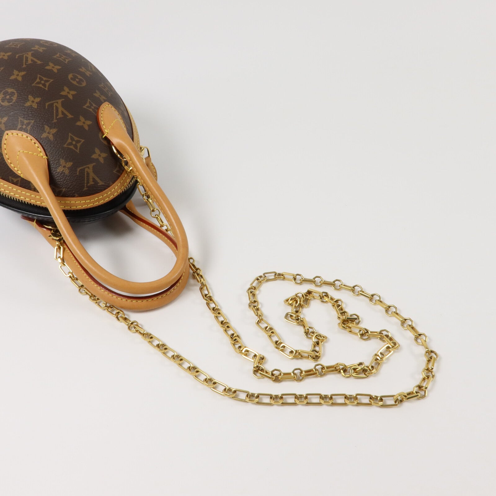 LOUIS VUITTON Monogram Egg Bag鏈帶手挽肩背兩用袋