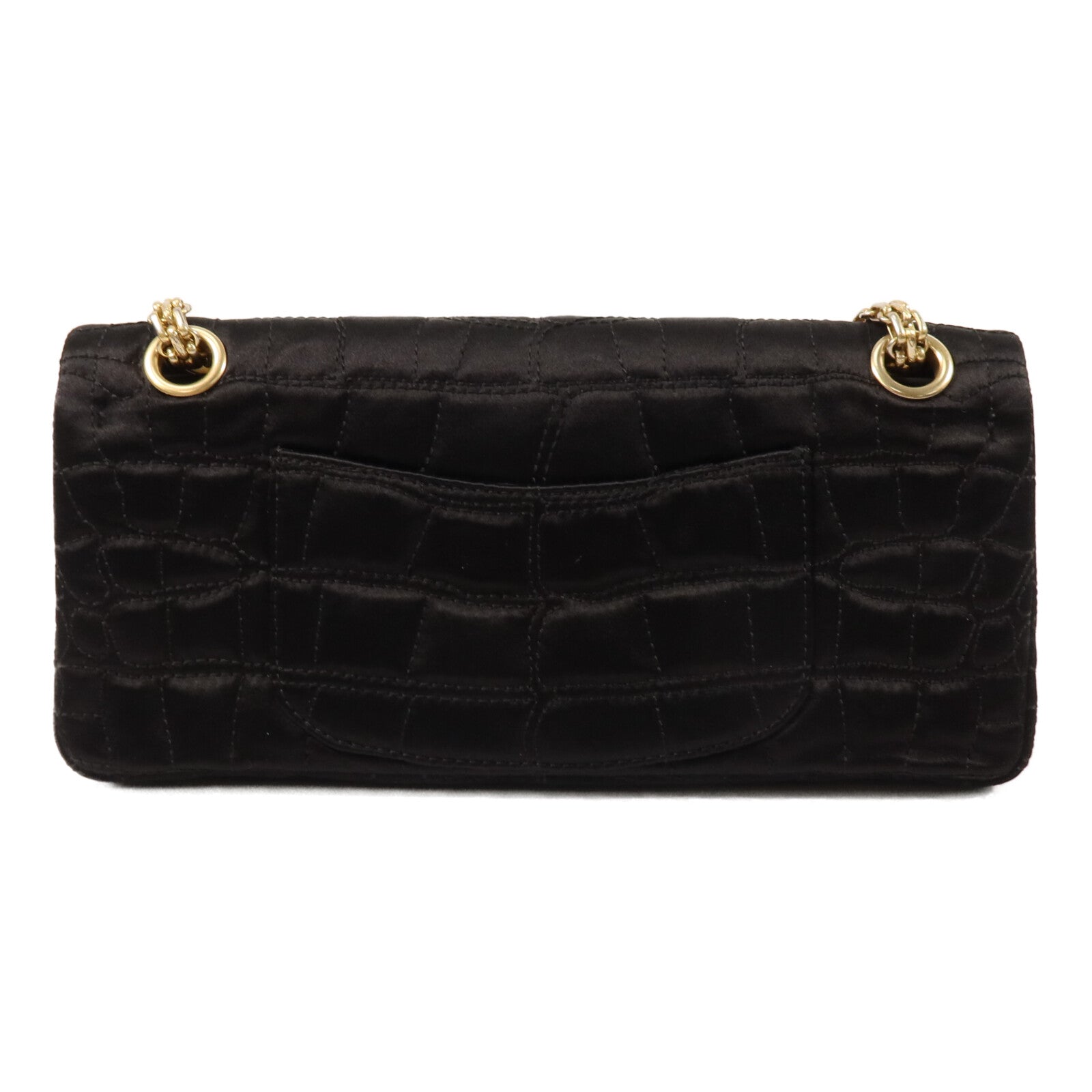 CHANEL Satin 2.55 East West鏈帶肩背袋