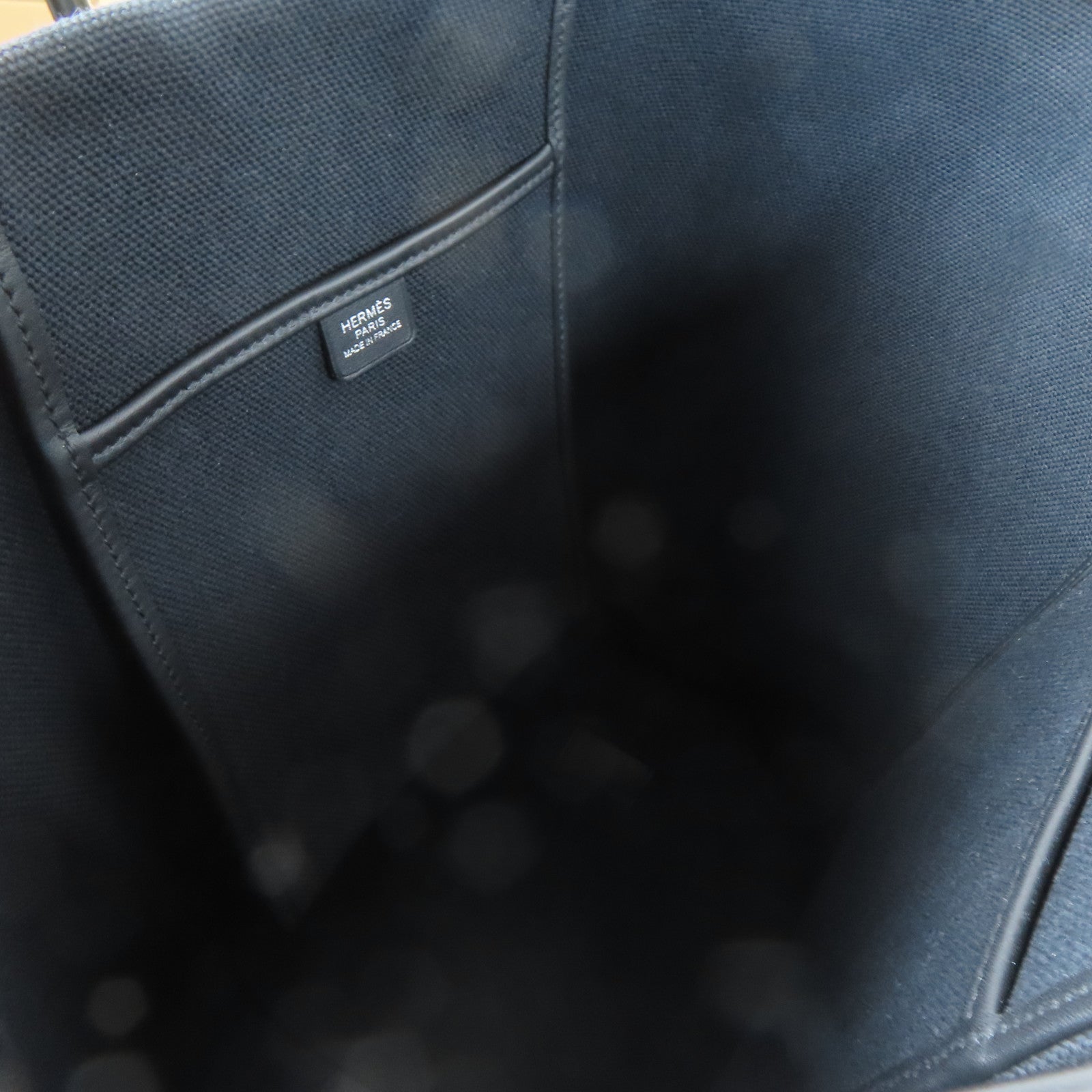 HERMES 帆布Etriviere Pocket 27銀扣手挽袋Noir黑色