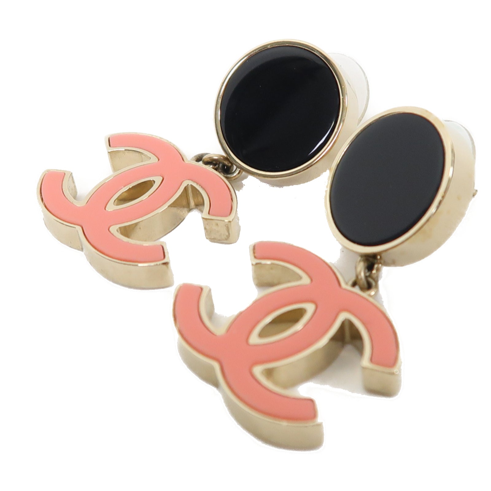 CHANEL 金屬Earrings耳環金色/粉紅色/黑色