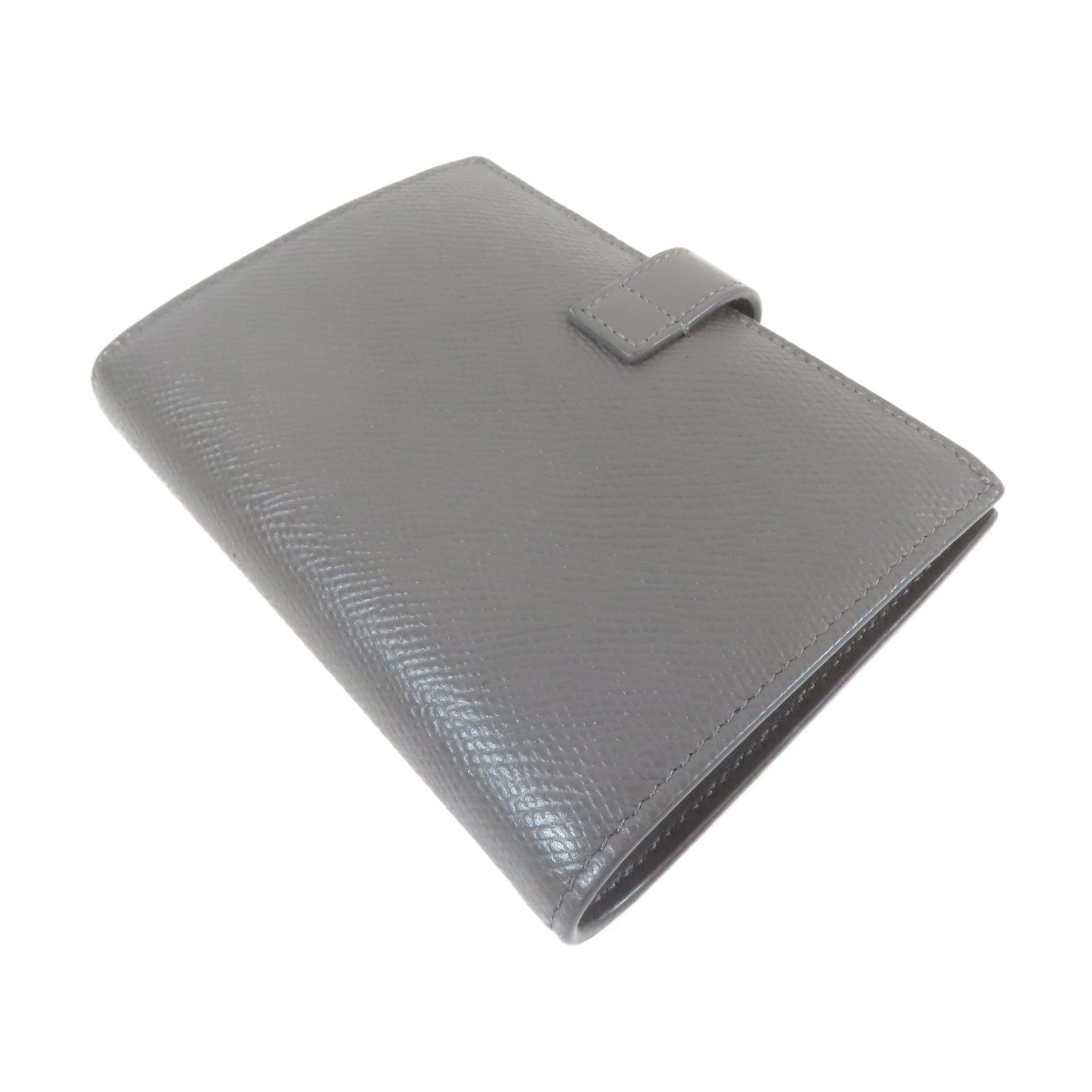 CELINE 牛皮皮革Bifold Wallet金扣錢包灰色