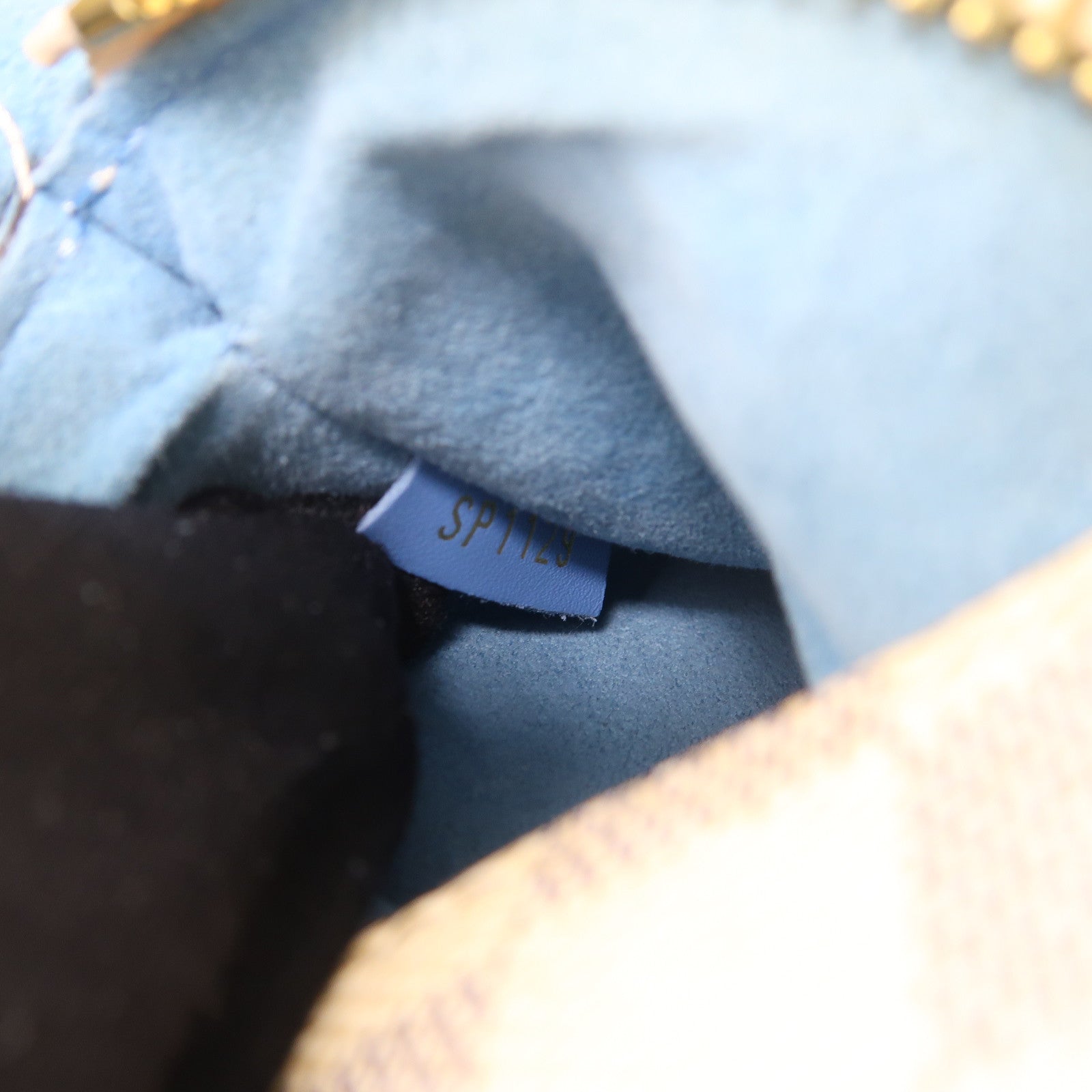 LOUIS VUITTON Damier Azur Neo Noe金扣肩背袋白色/藍色