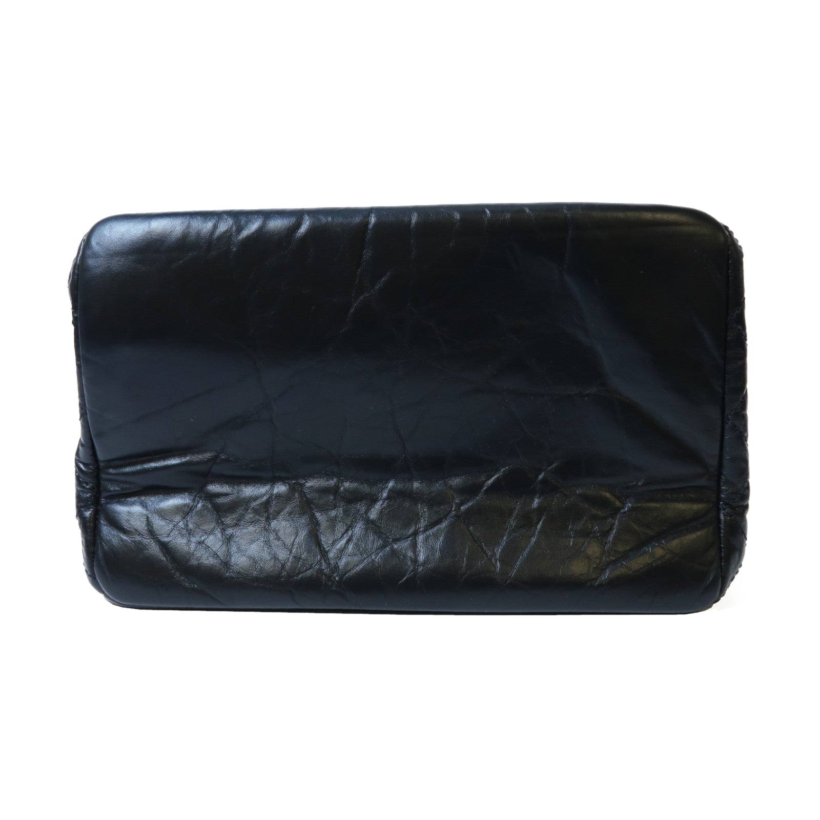 CHANEL 菱格牛皮皮革Shoulder Bag銀扣肩背袋黑色