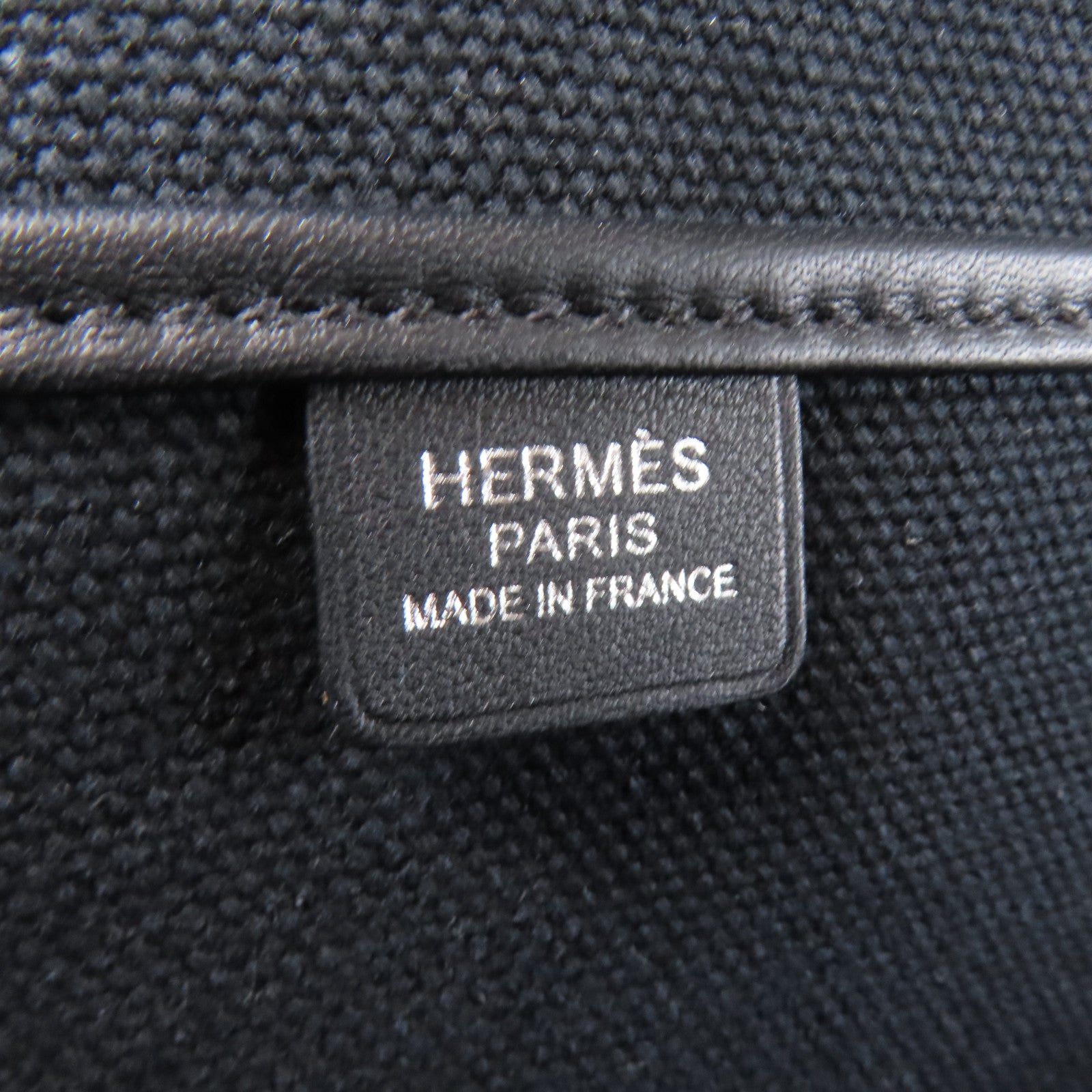 HERMES 帆布Etriviere Pocket 27銀扣手挽袋Noir黑色