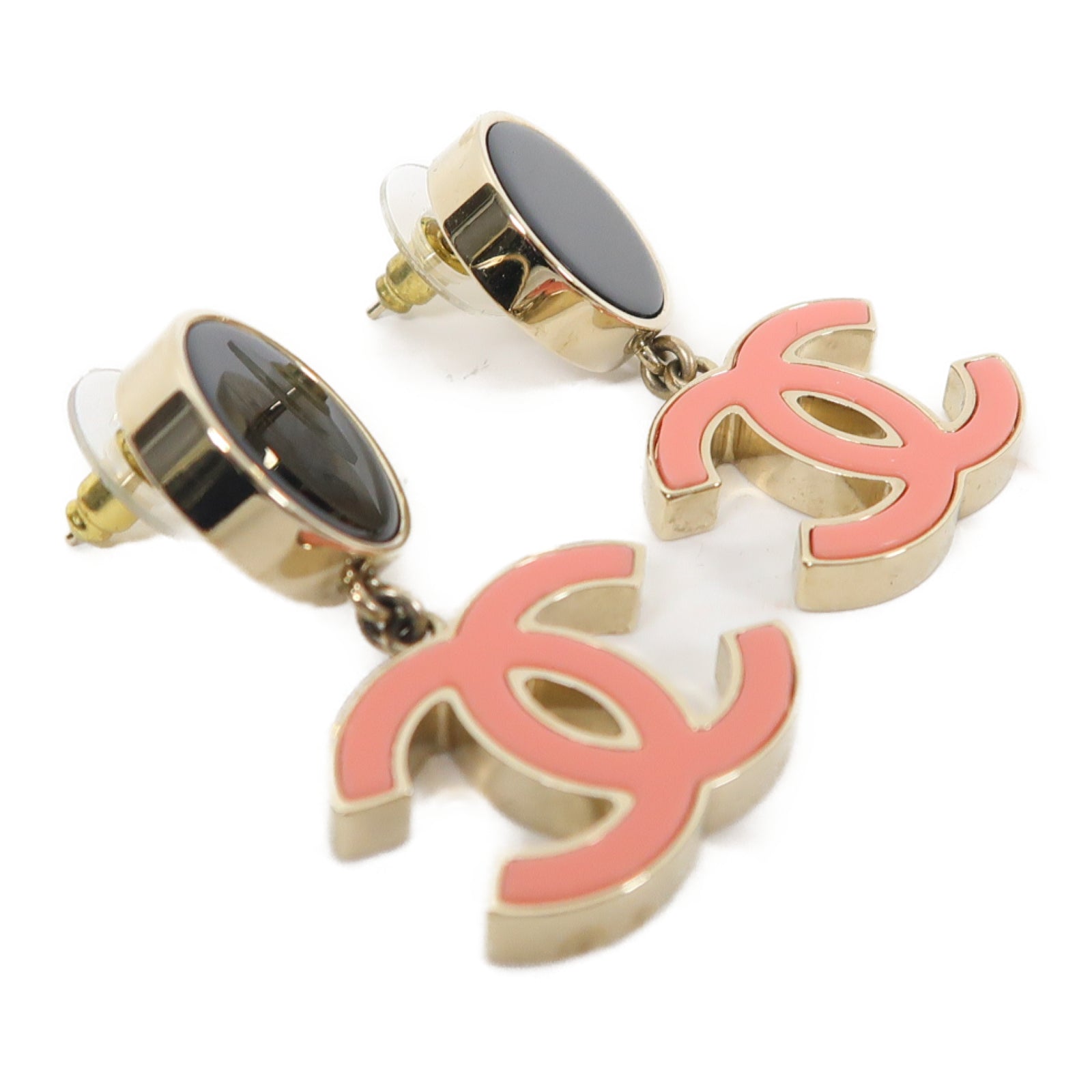 CHANEL 金屬Earrings耳環金色/粉紅色/黑色
