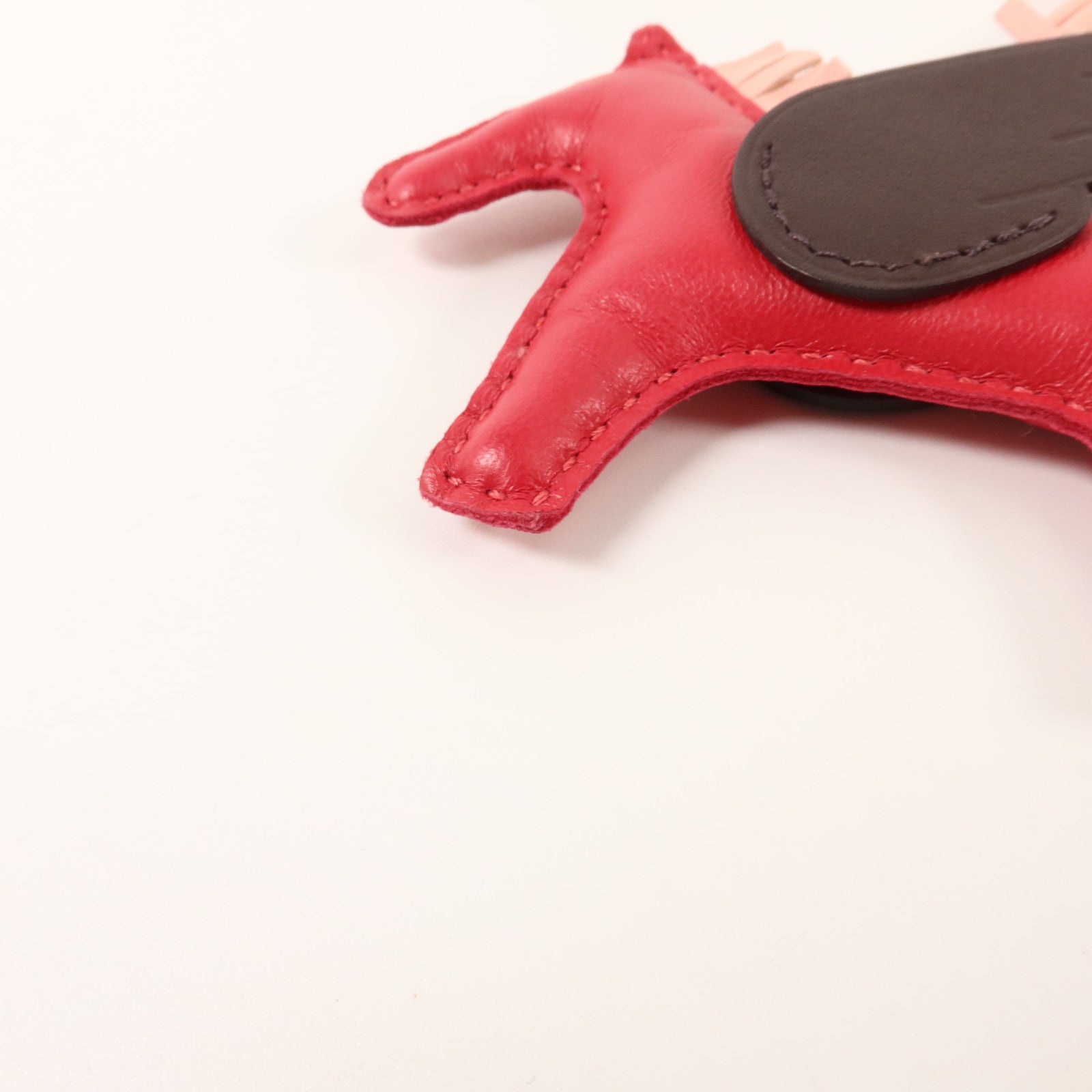 HERMES Milo皮革Rodeo Pegase PM掛飾Framboise/Rose Sakura/Rouge Sellier