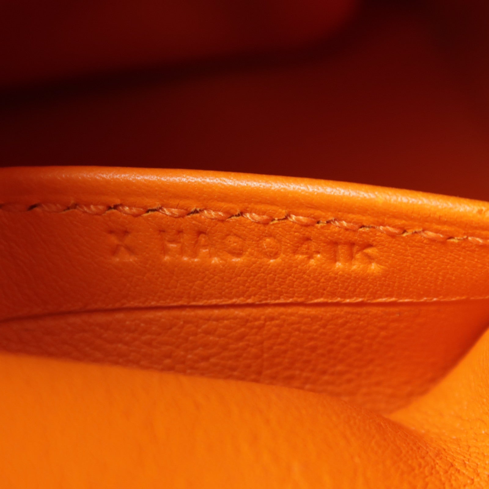HERMES GHW Tool Box 20 2 Way Shoulder Bag Handbag Swift Leather Orange