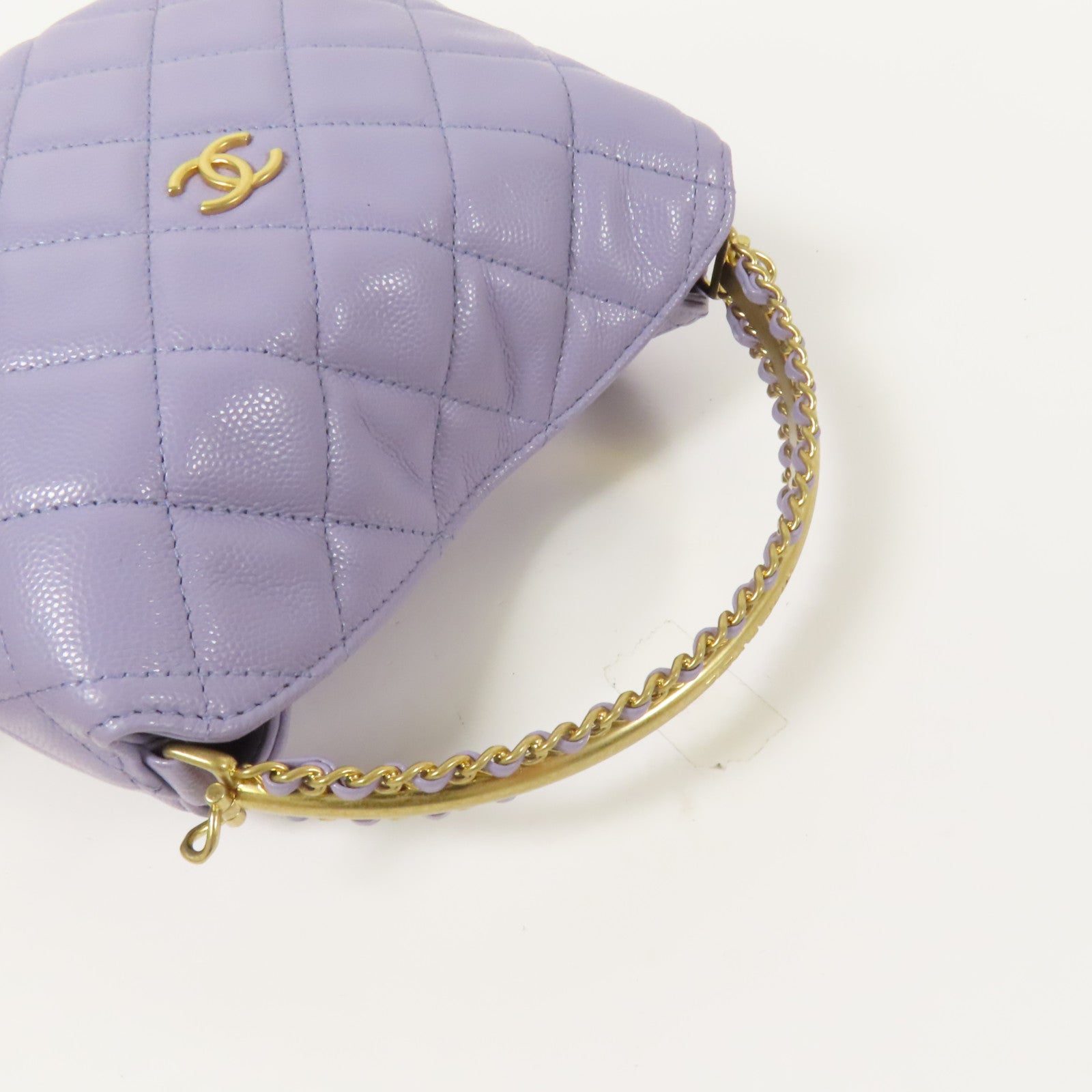 CHANEL 牛皮皮革Chain Shoulder金扣手挽肩背兩用袋