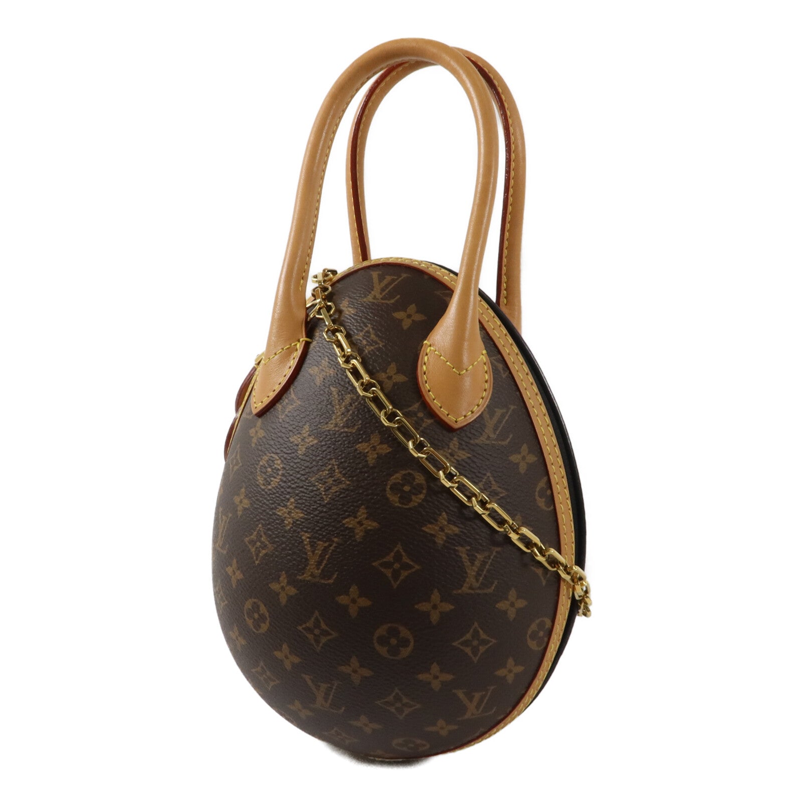 LOUIS VUITTON Monogram Egg Bag鏈帶手挽肩背兩用袋