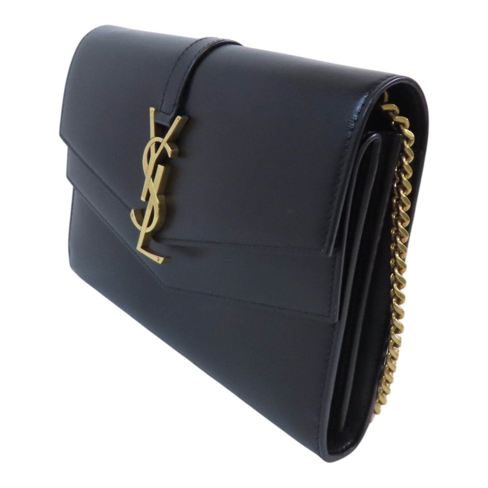 SAINT LAURENT 牛皮皮革Sulpice金扣鏈帶肩背袋