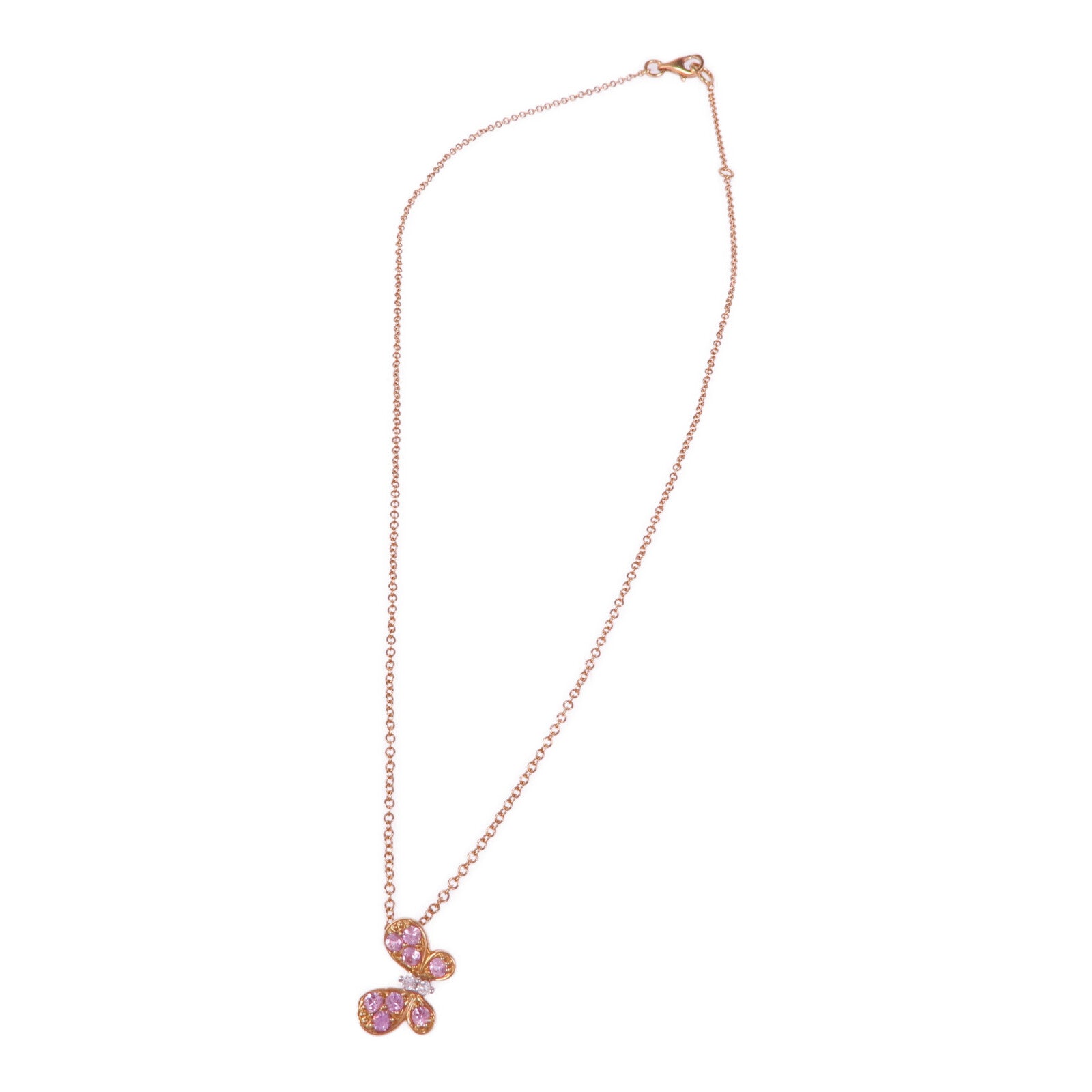 JEWELRY 【激減優惠】18K黃金/白金/玫瑰金Sapphire Diamond Necklace粉紅色藍寶石/鑽石項鍊