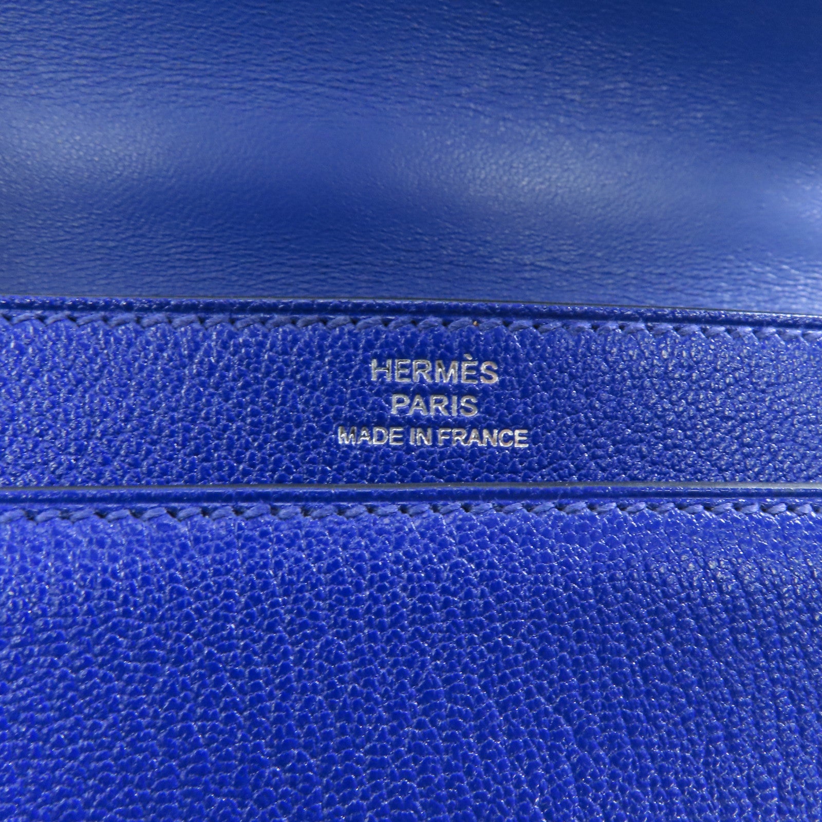 HERMES 【激減優惠】Chevre皮革Verrou Mini銀扣鏈帶肩背袋藍色