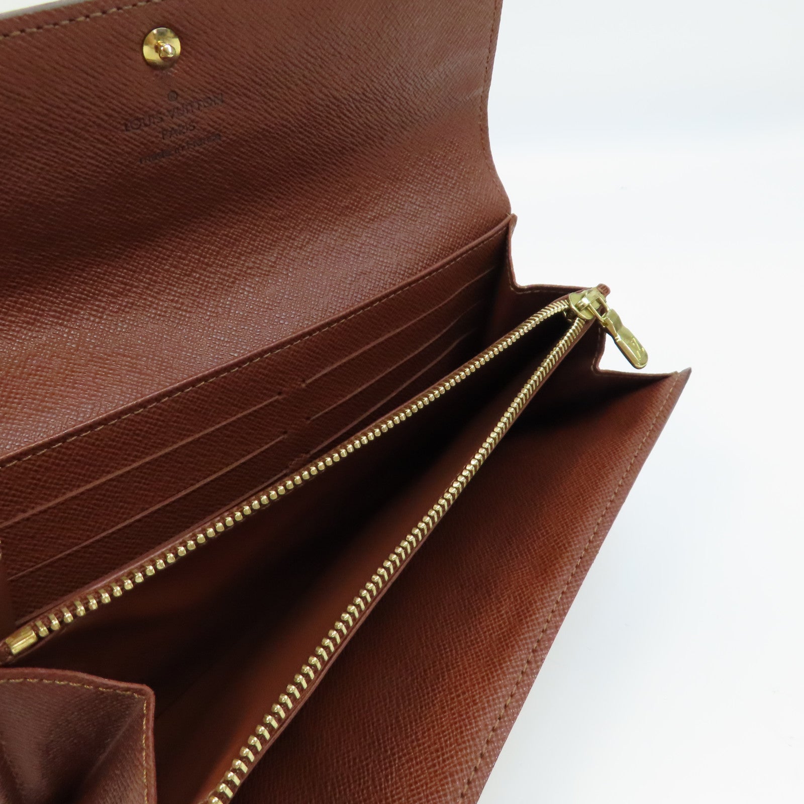 LOUIS VUITTON Monogram Sarah Long Wallet金扣長錢包啡色