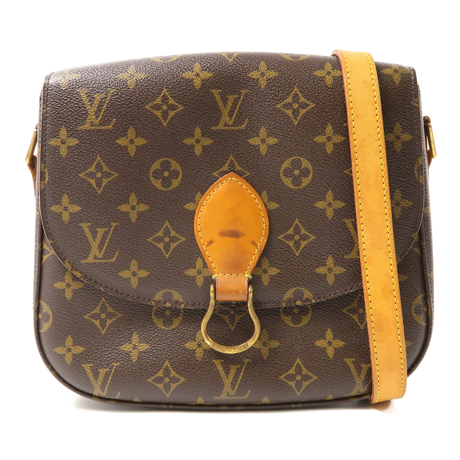 LOUIS VUITTON 【激減優惠】Monogram Saint Cloud GM金扣肩背袋啡色