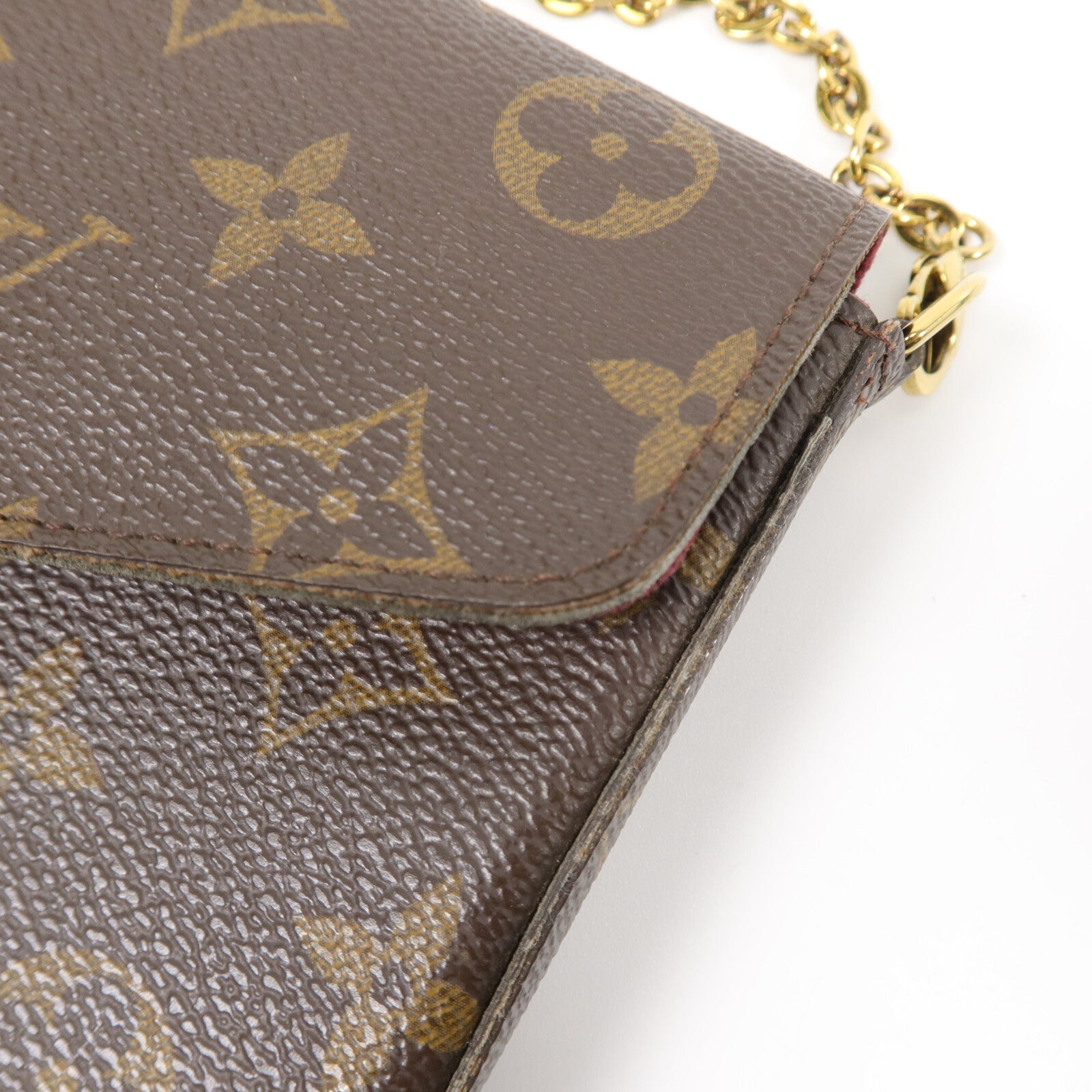 LOUIS VUITTON Monogram Pochette Felicie金扣鏈帶肩背袋