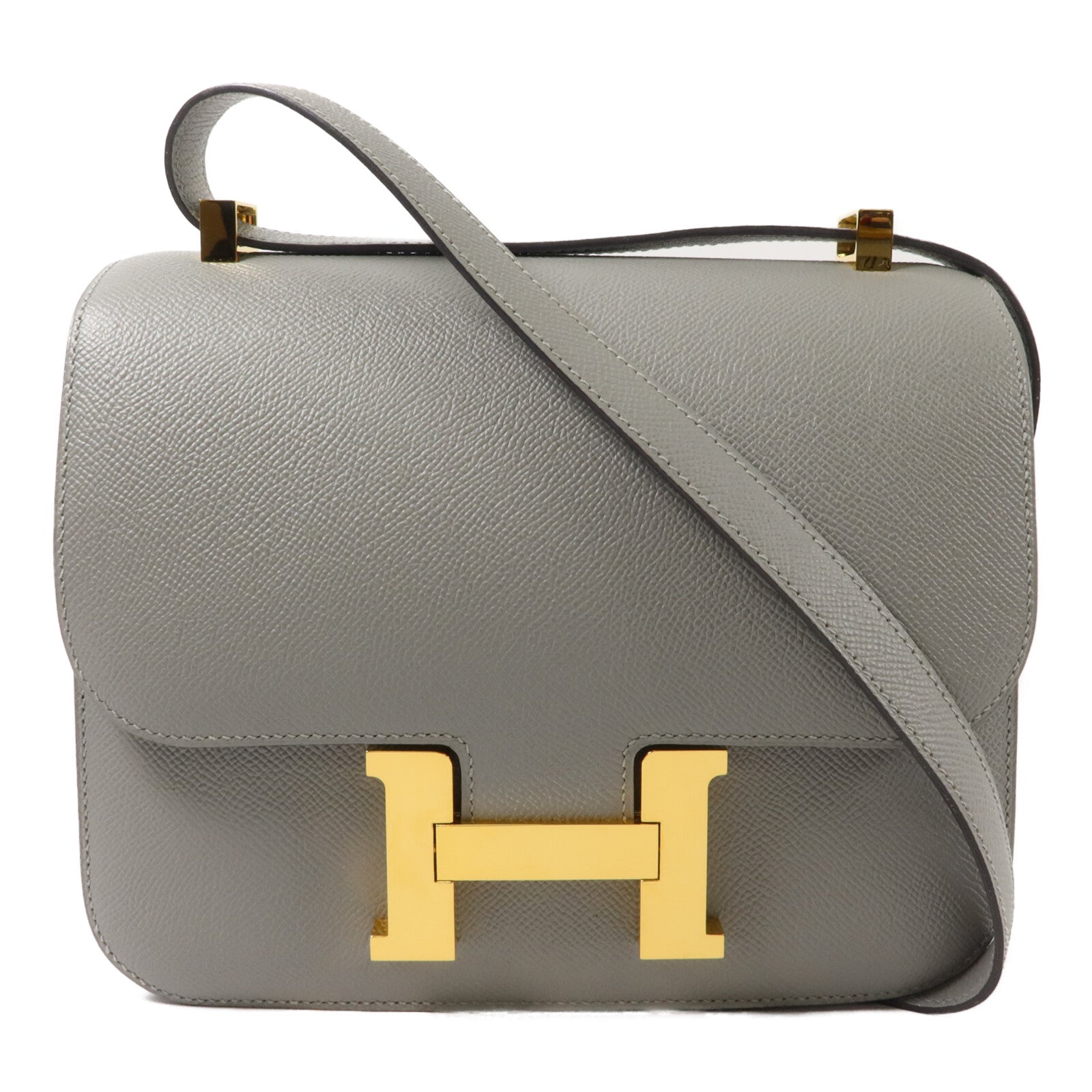 HERMES Epsom皮革Constance 24肩背袋Gris Mouette
