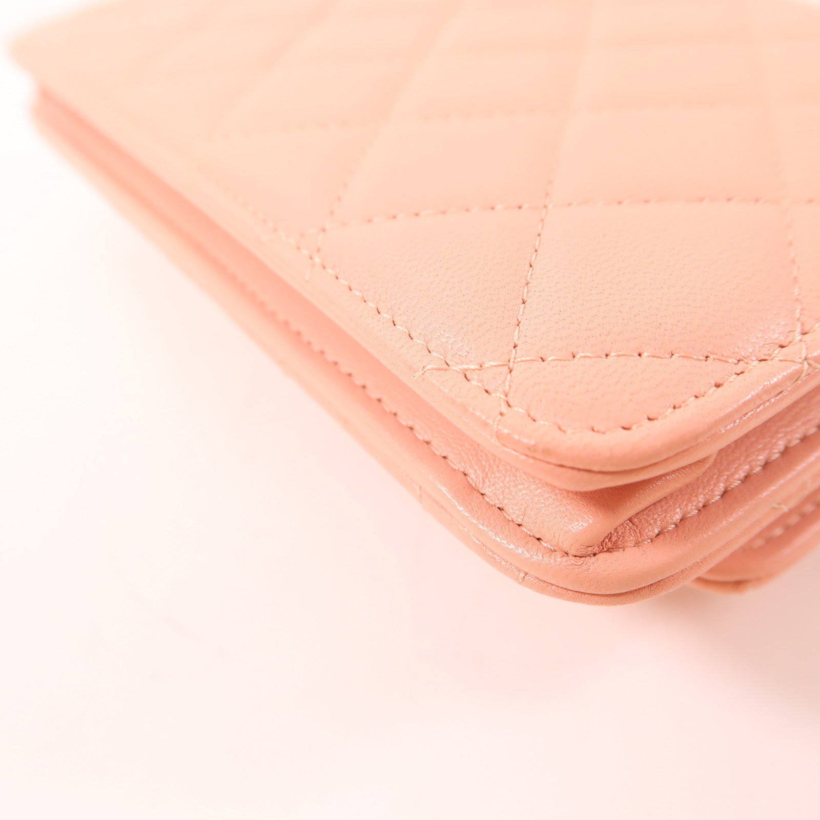 CHANEL CC GHW Chain Shoulder Bag Lambskin Leather Pink