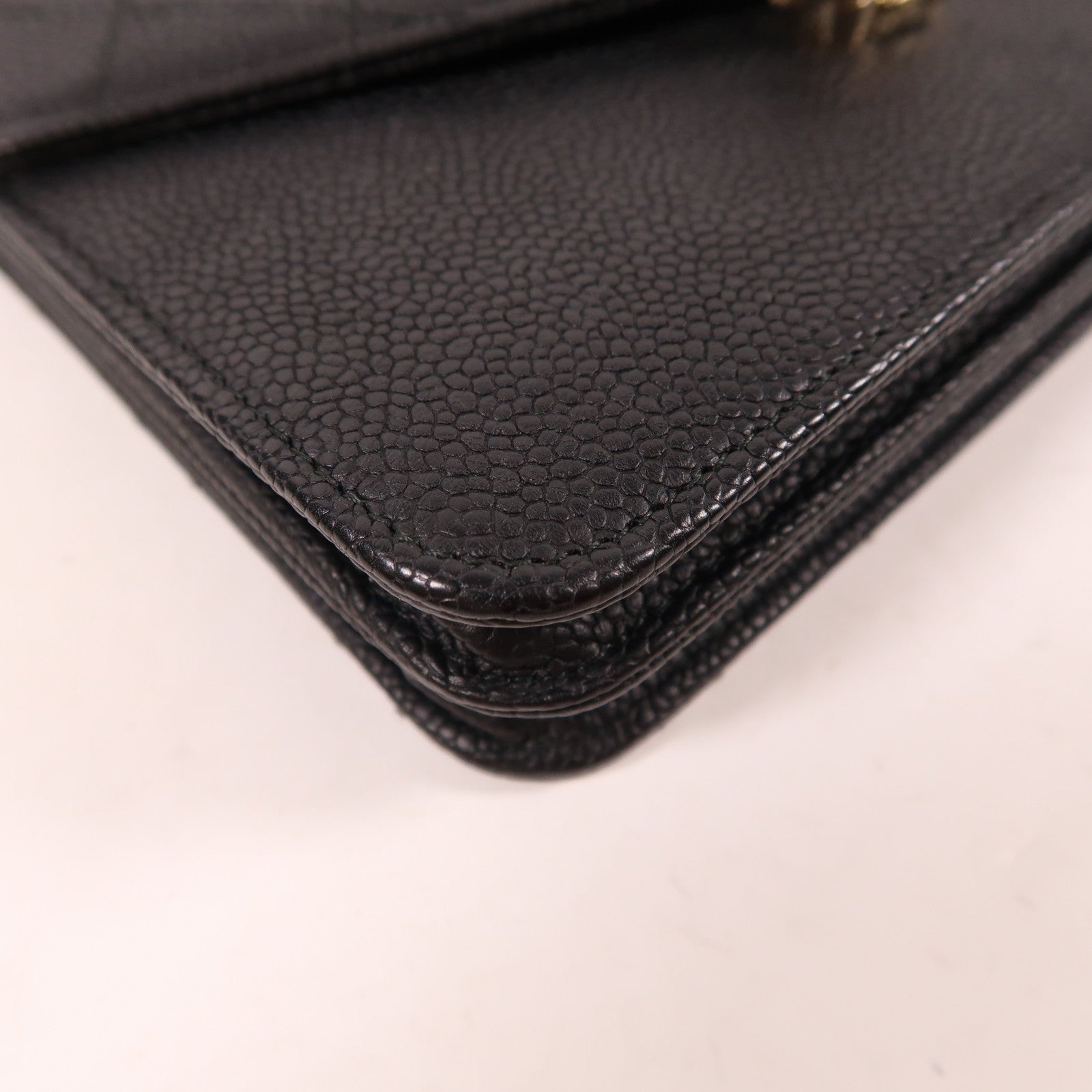 CHANEL CC GHW Chain Shoulder Bag Calfskin Leather Black