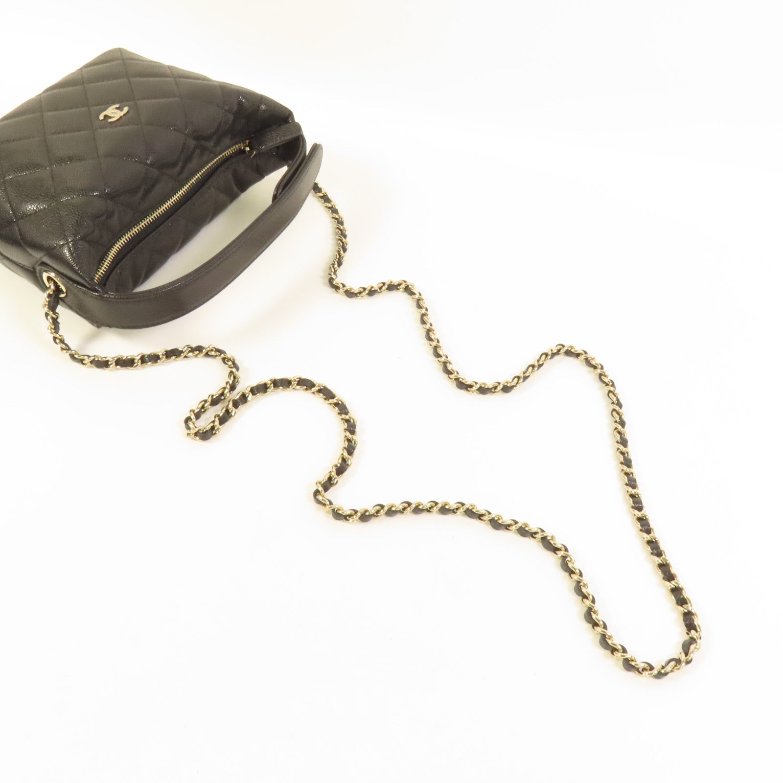 CHANEL 牛皮皮革Hobo Bag金扣手挽肩背兩用袋