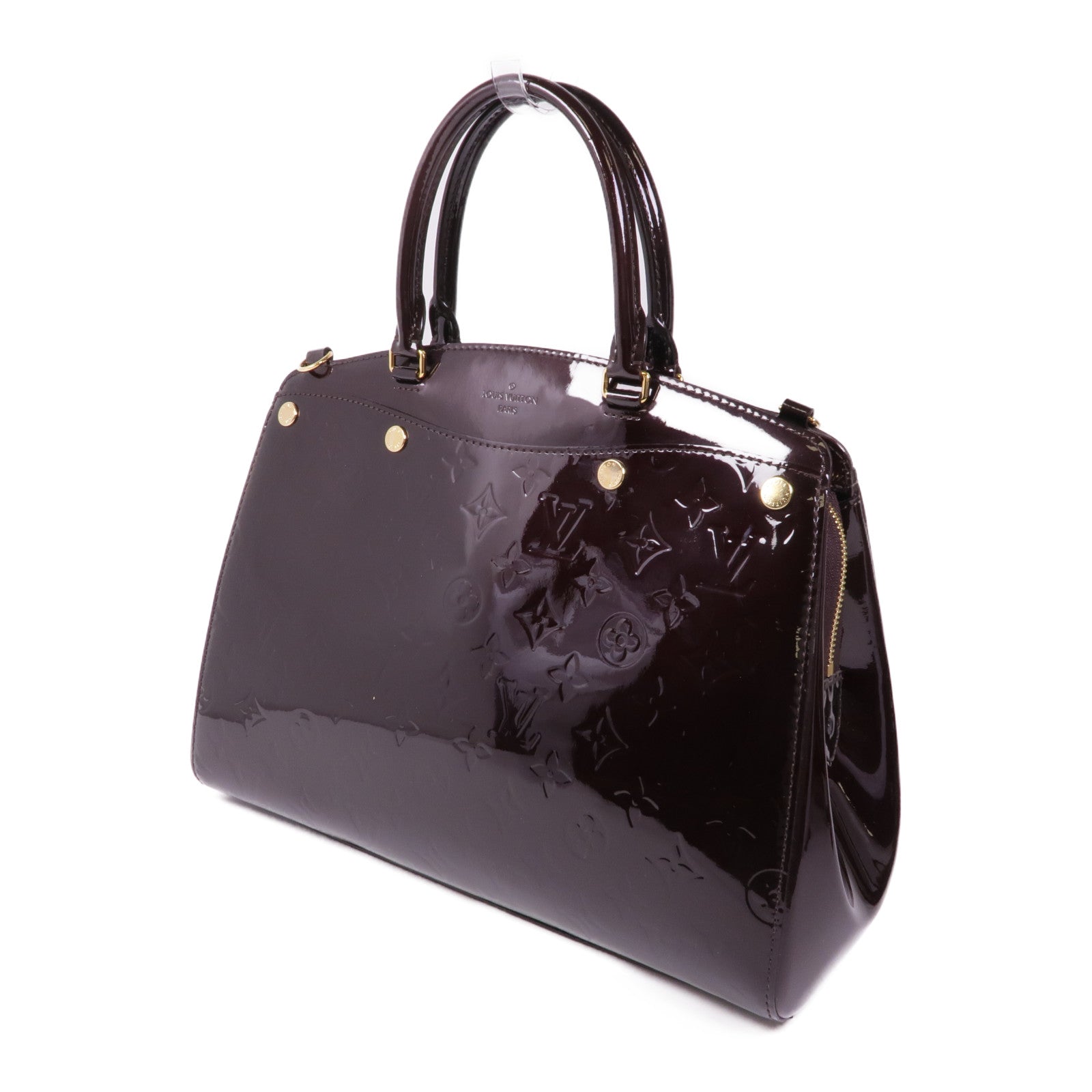 LOUIS VUITTON LV GHW Brea MM 2 Way Shoulder Bag M50597 Vernis Dark Brown