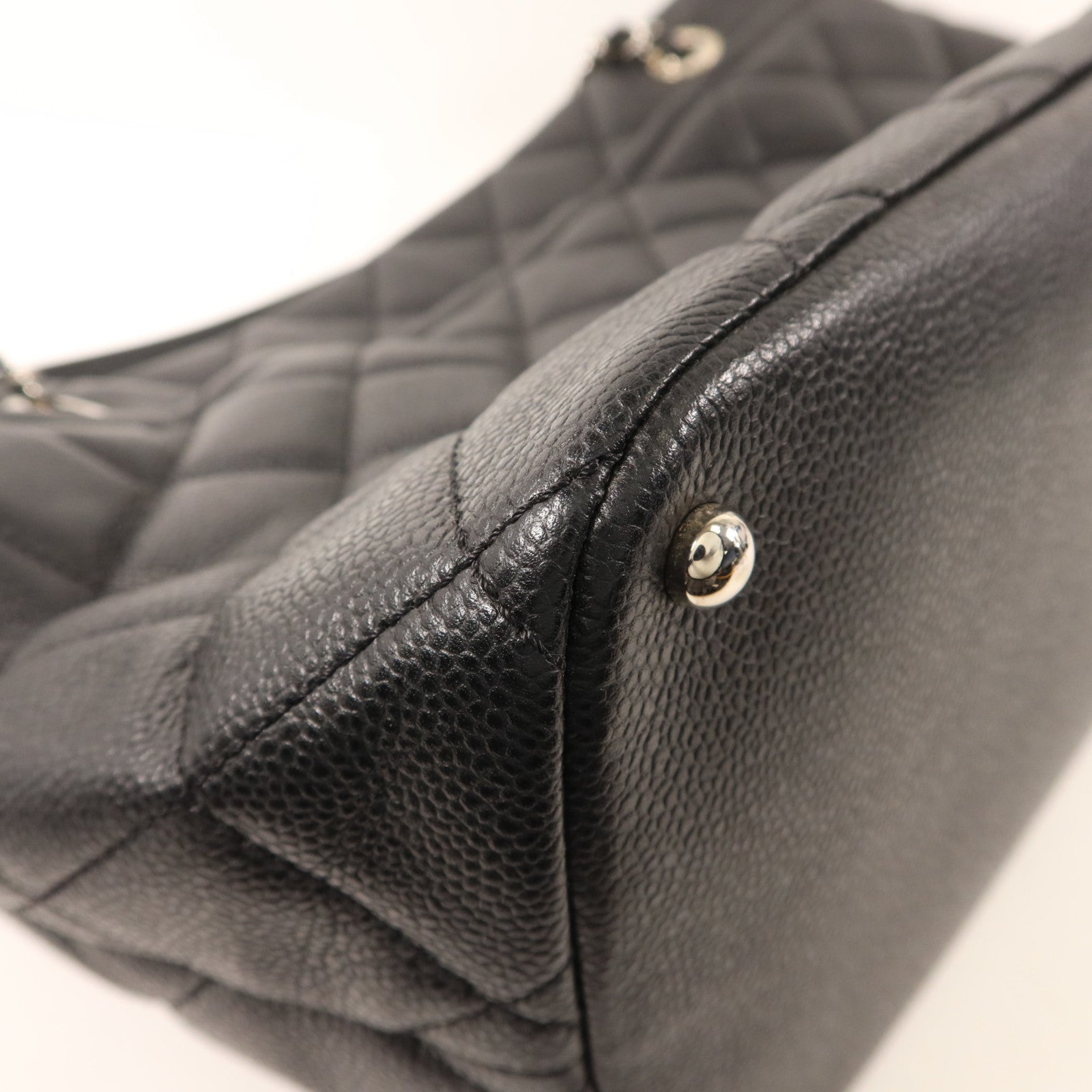 CHANEL 牛皮皮革Tote Bag銀扣鏈帶手挽袋