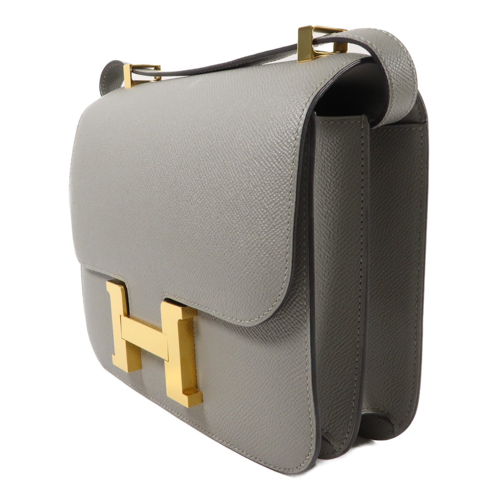 HERMES Epsom皮革Constance 24肩背袋Gris Mouette