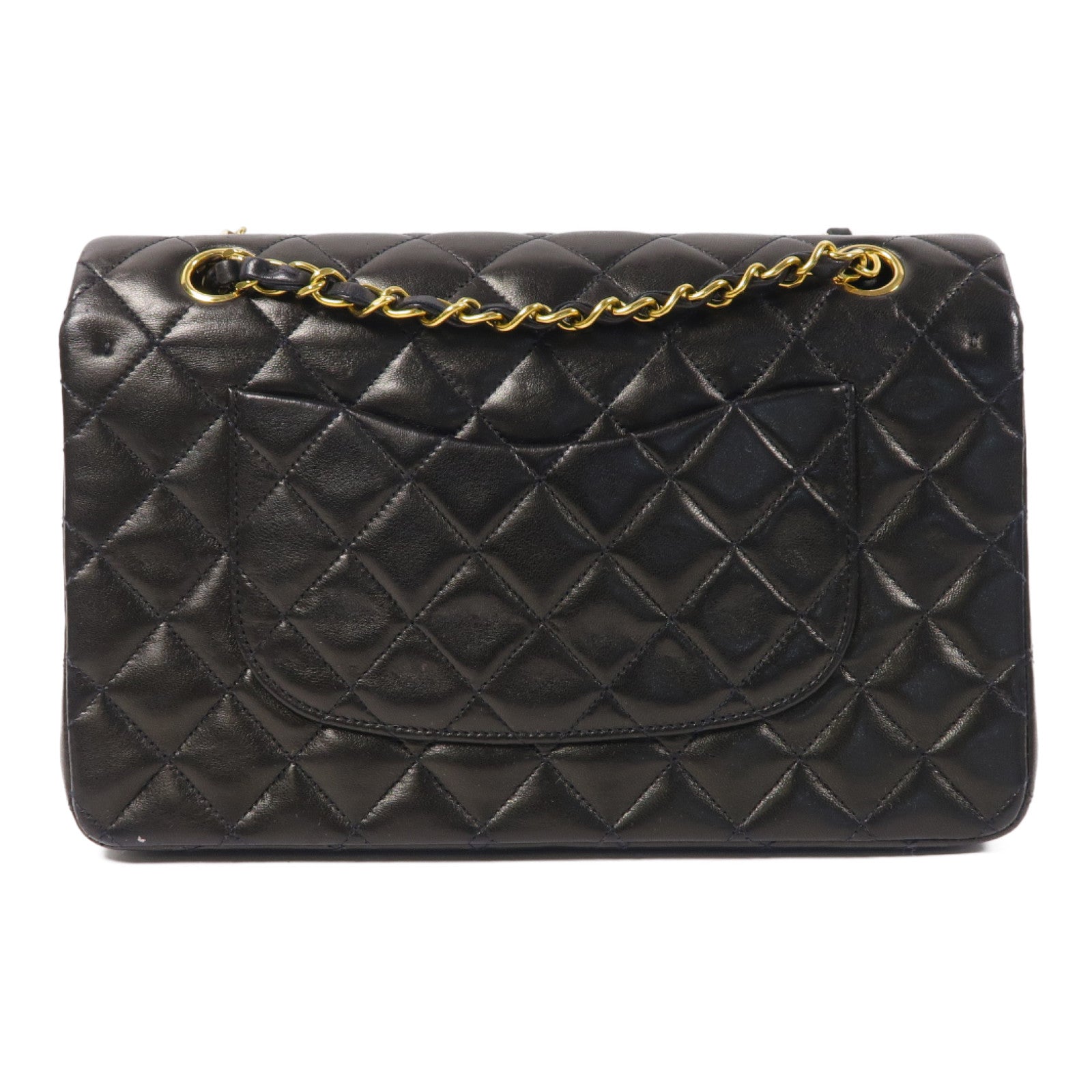CHANEL 【激減優惠】菱格羊皮皮革Classic 25金扣鏈帶肩背袋黑色