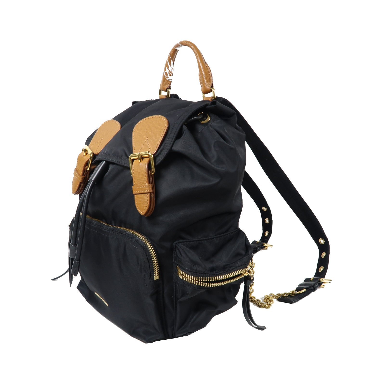 BURBERRY 尼龍Chain Backpack金扣鏈帶背包黑色