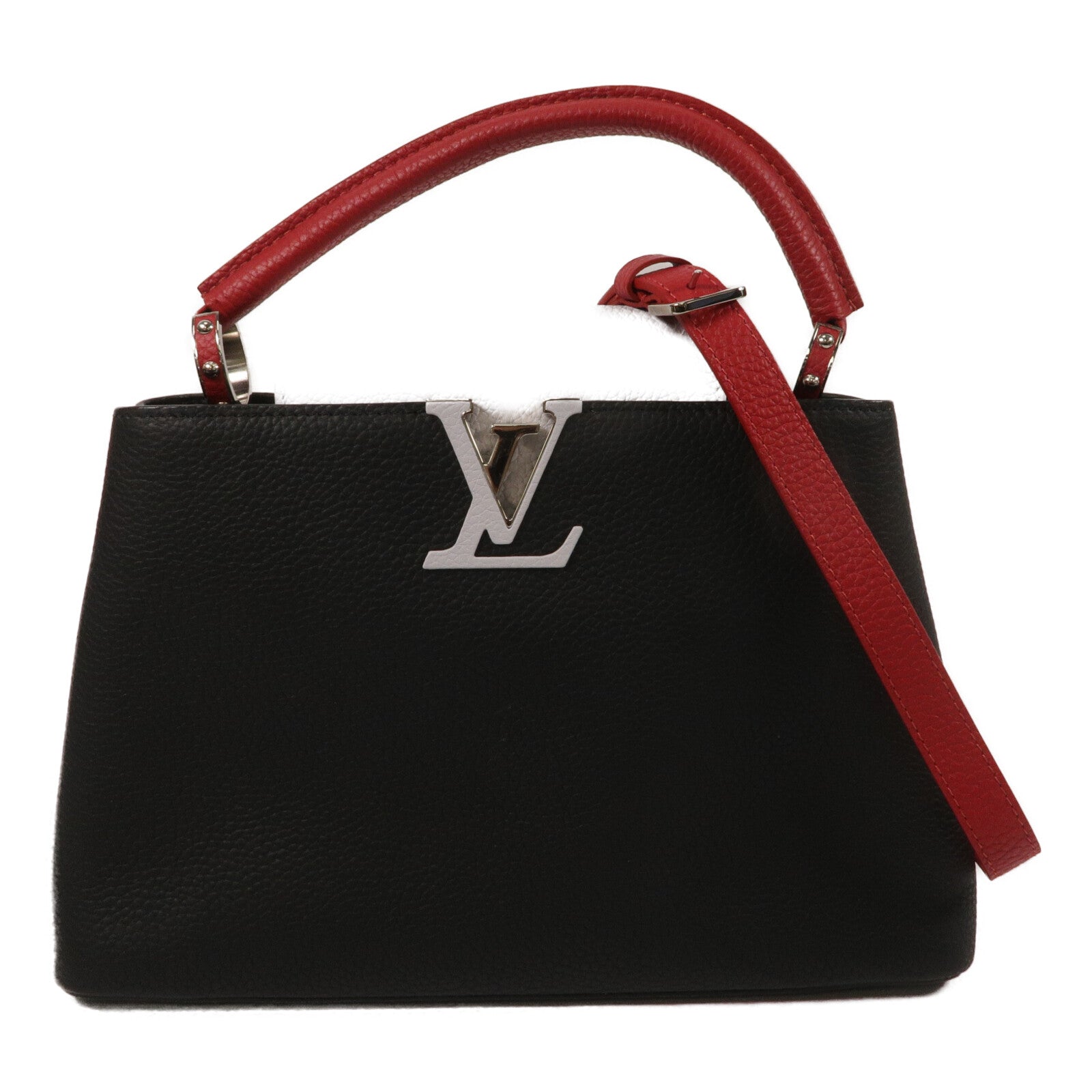 LOUIS VUITTON Taurillon Capucines MM手挽肩背兩用袋