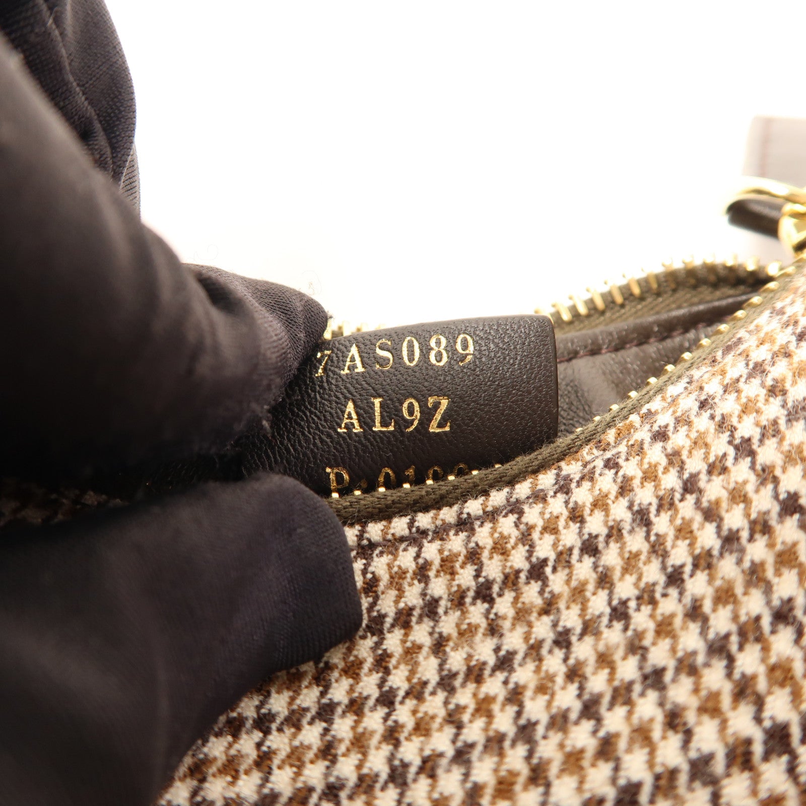 FENDI GHW Nano Fendigraphy Hand Bag Wool Brown