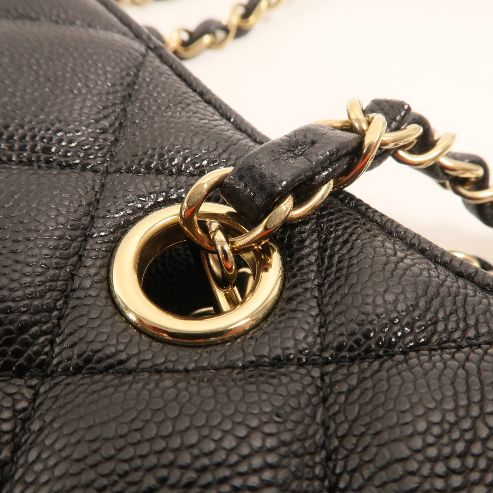 CHANEL 牛皮皮革Shoulder Bag金扣鏈帶肩背袋