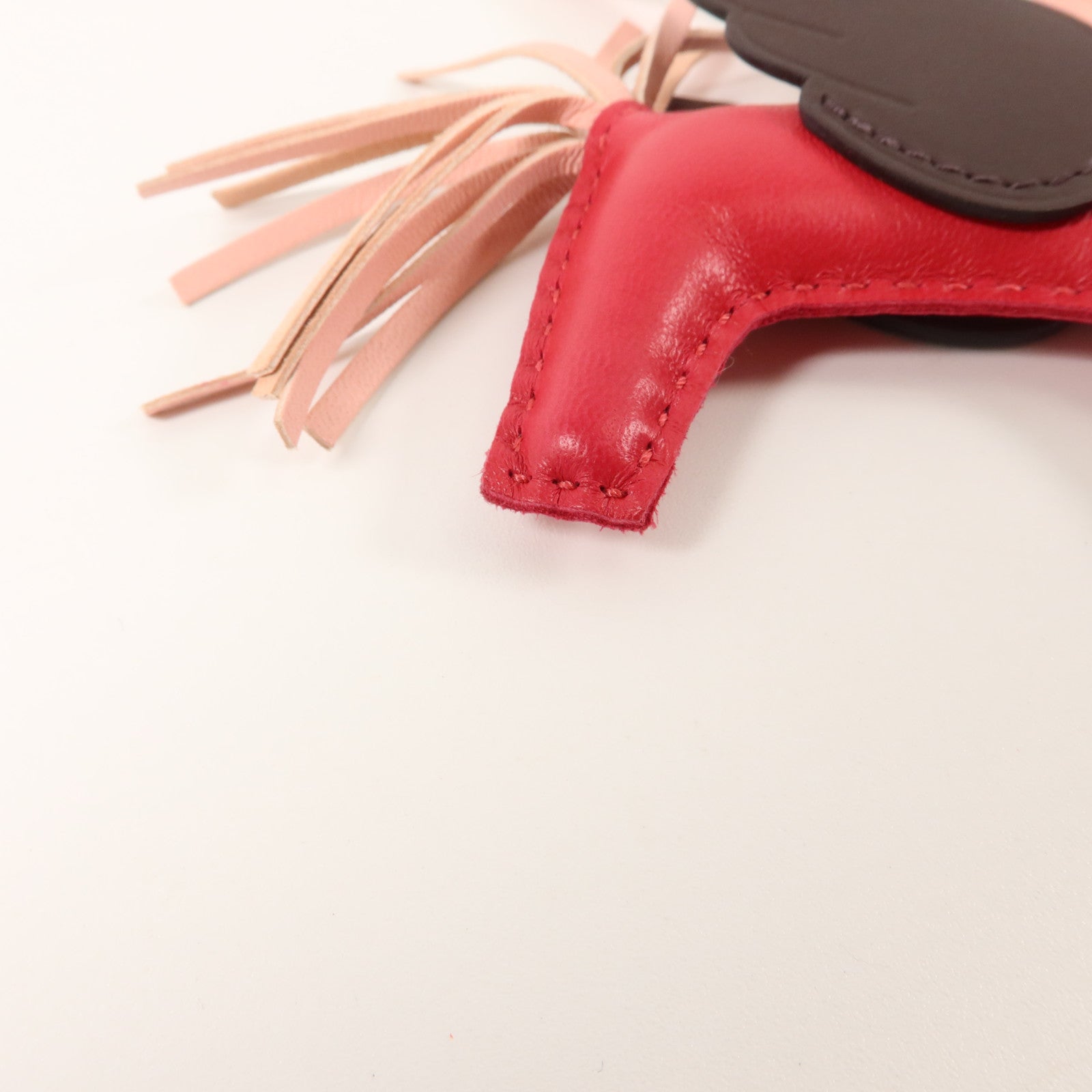 HERMES Milo皮革Rodeo Pegase PM掛飾Framboise/Rose Sakura/Rouge Sellier