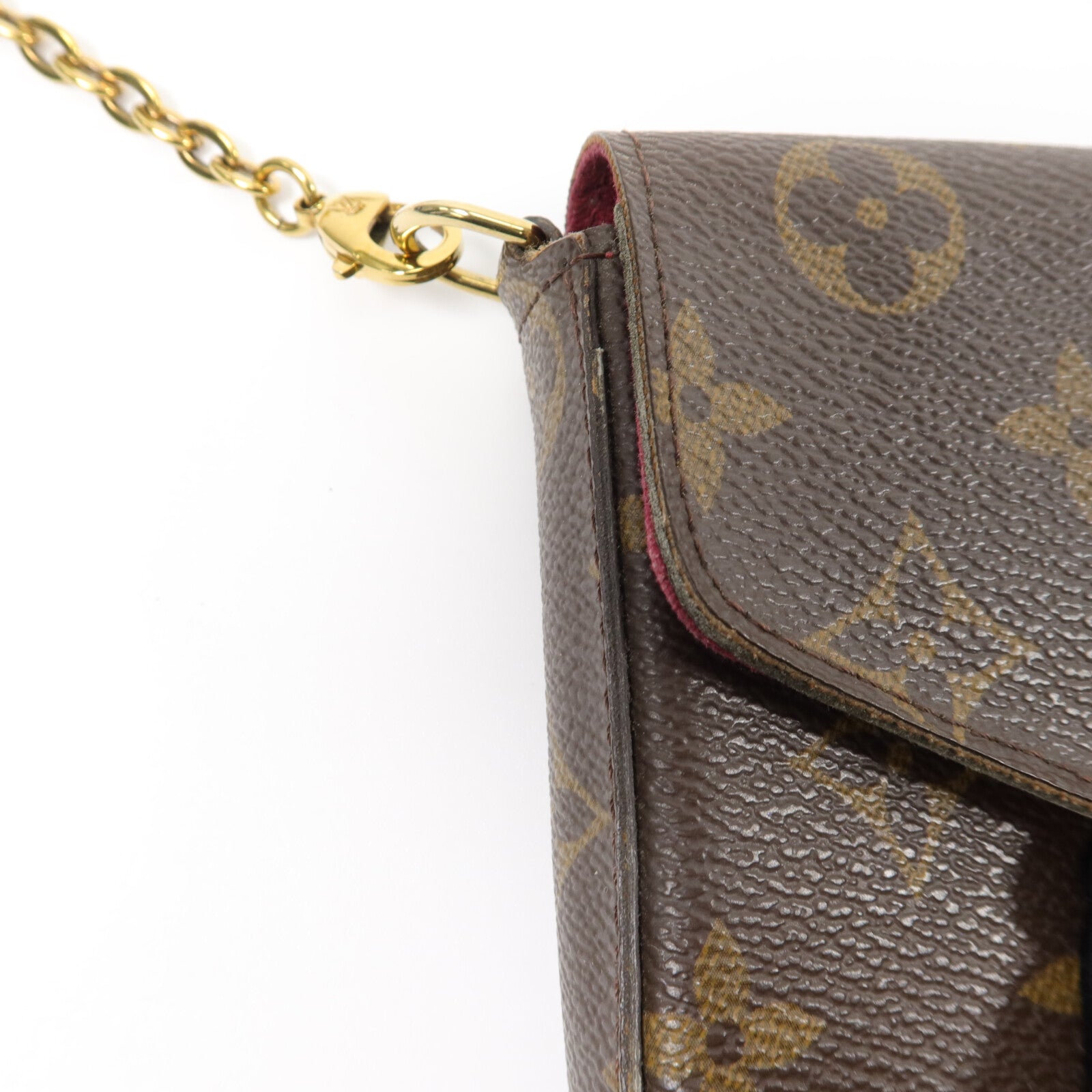 LOUIS VUITTON Monogram Pochette Felicie金扣鏈帶肩背袋