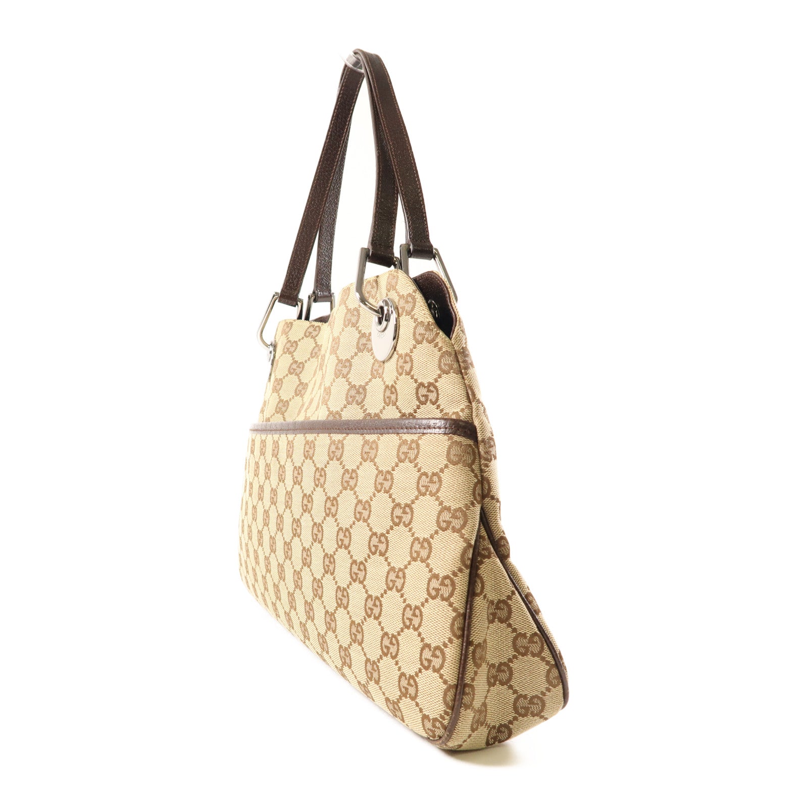 GUCCI 帆布Shoulder Bag肩背袋棕色