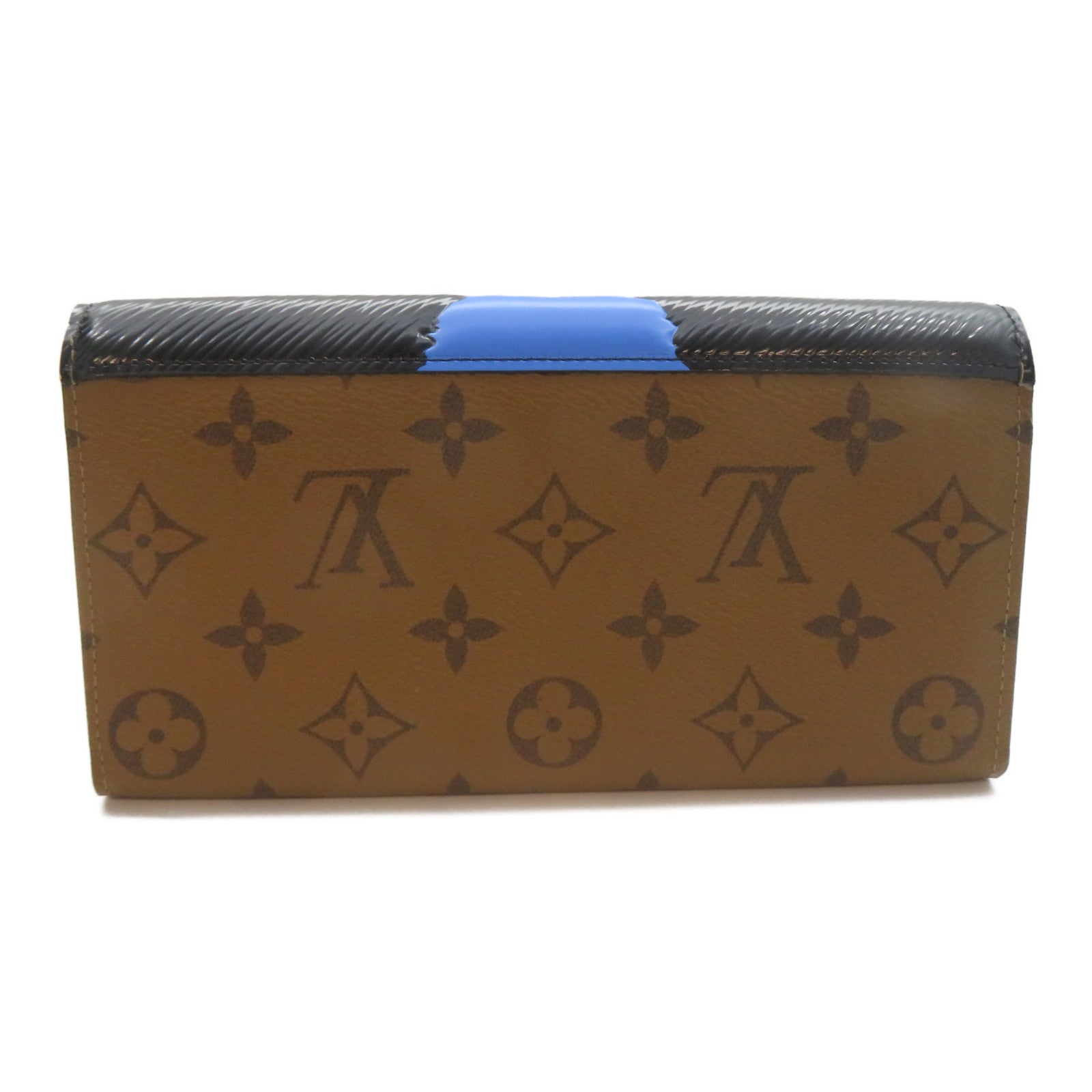 LOUIS VUITTON Monogram Kabuki Mask Sarah Wallet銀扣長錢包啡色彩色