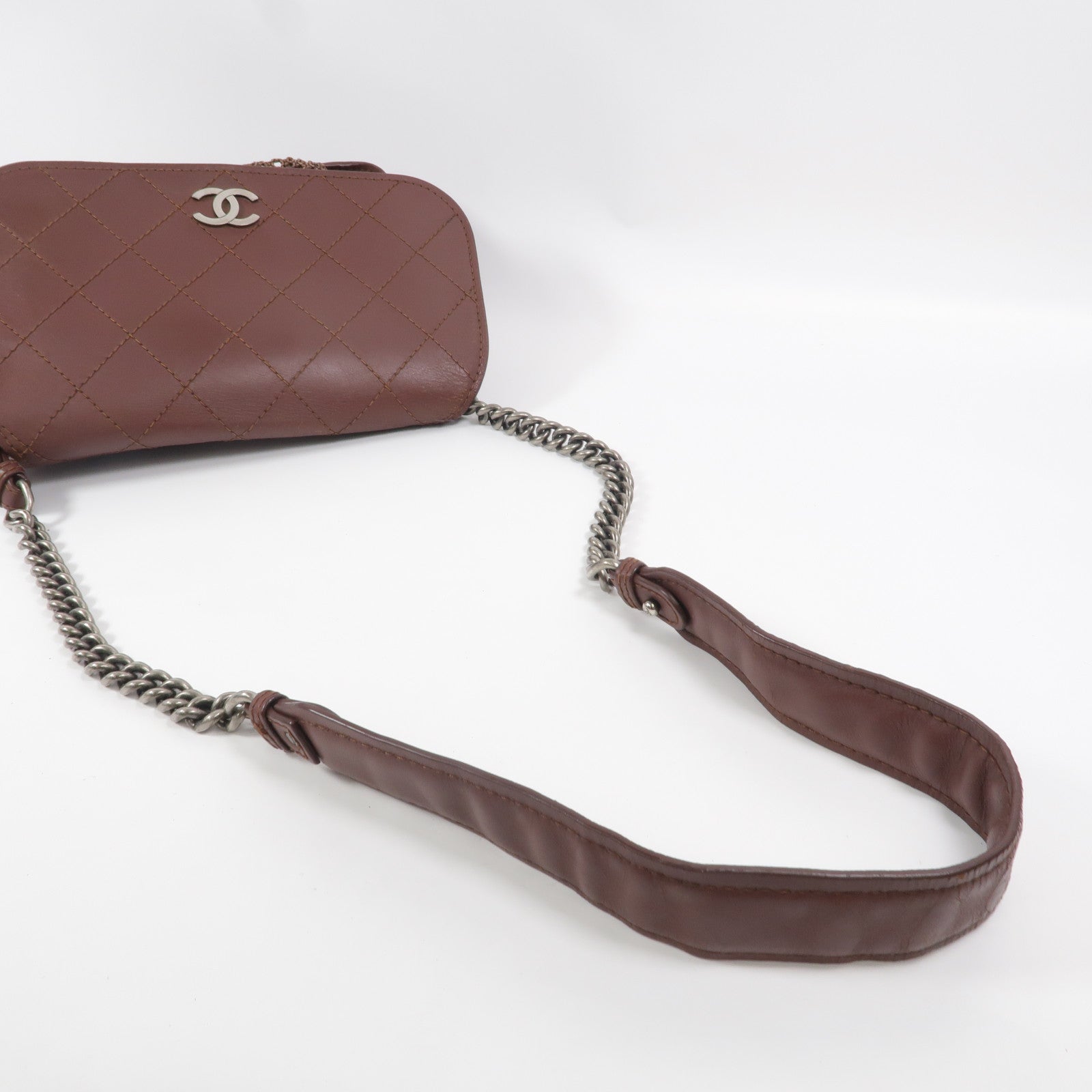 CHANEL 牛皮皮革Chain Shoulder鏈帶肩背袋