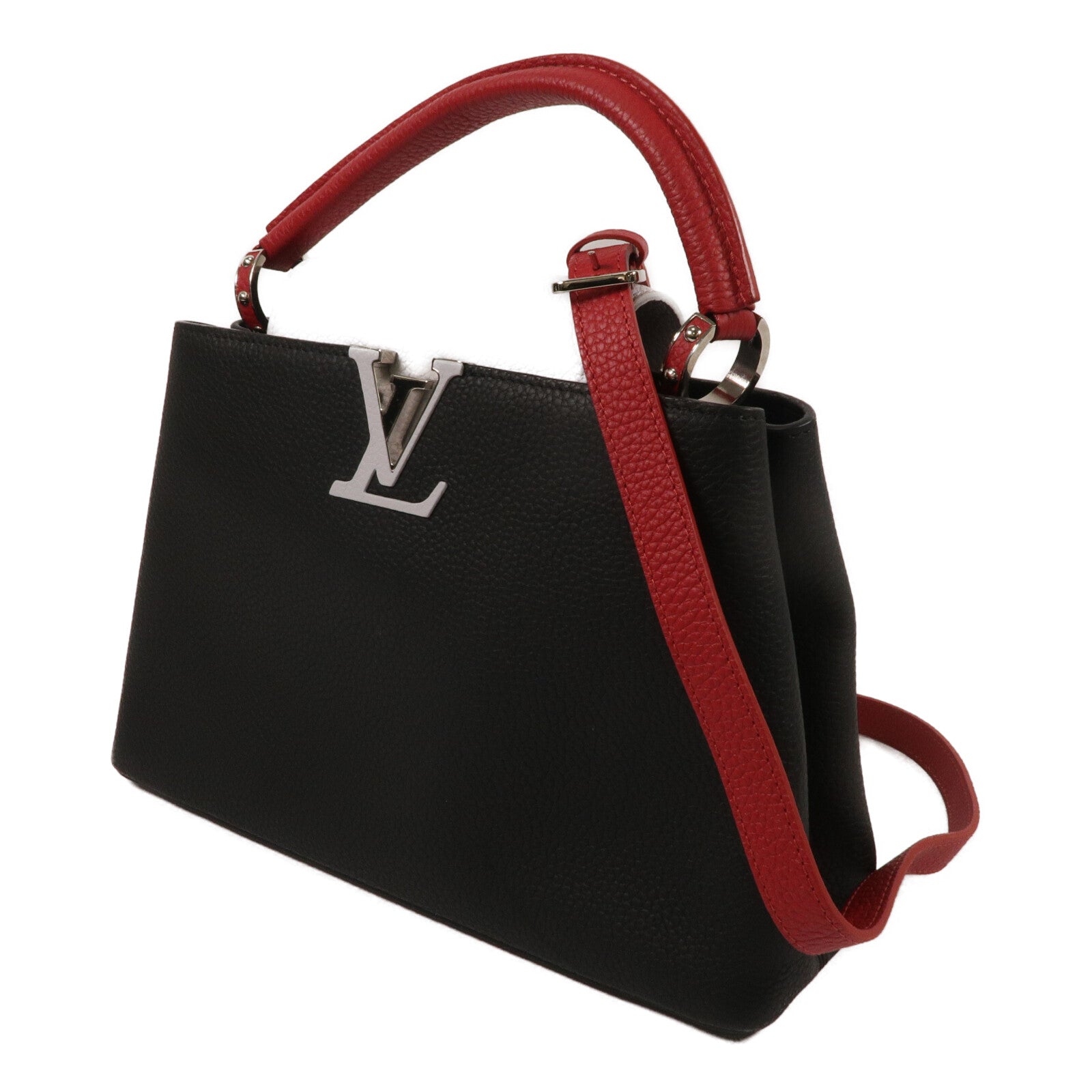 LOUIS VUITTON Taurillon Capucines MM手挽肩背兩用袋