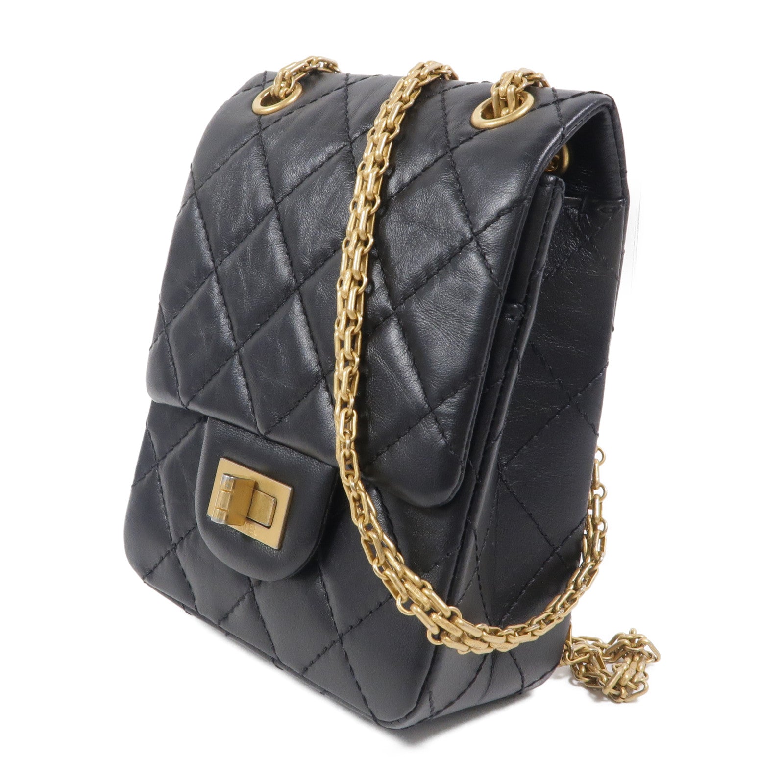 CHANEL 牛皮皮革2.55鏈帶肩背袋