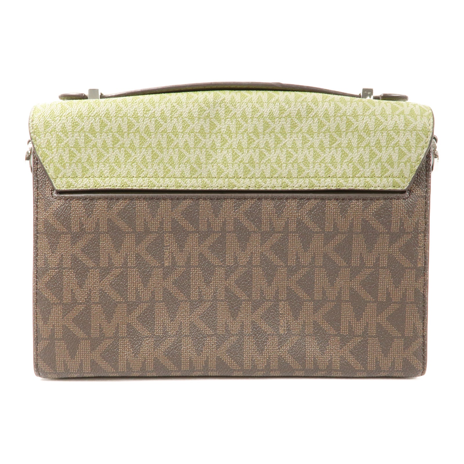 Michael Kors 塗層帆布Shoulder Bag銀扣手挽肩背兩用袋