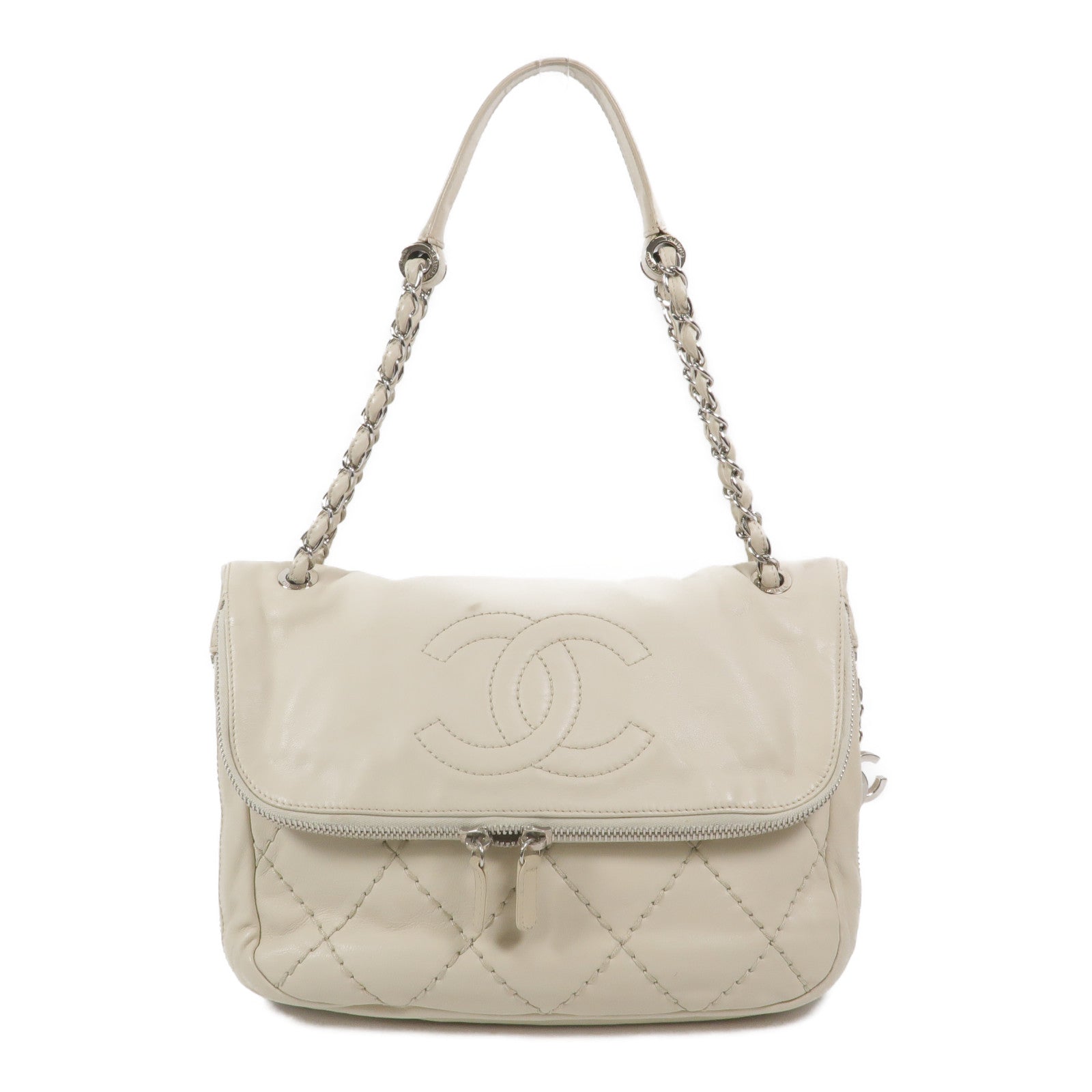 CHANEL 牛皮皮革Chain Shoulder鏈帶肩背袋