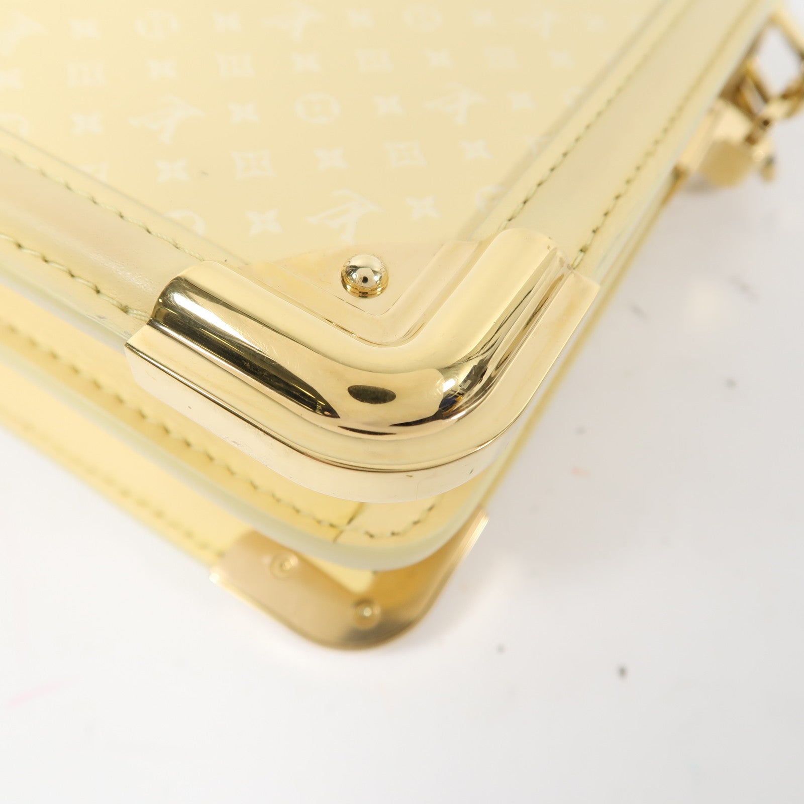 LOUIS VUITTON (PRICE DOWN) LV GHW Mini Dauphine Shoulder Bag M22597 Calfskin Leather Yellow