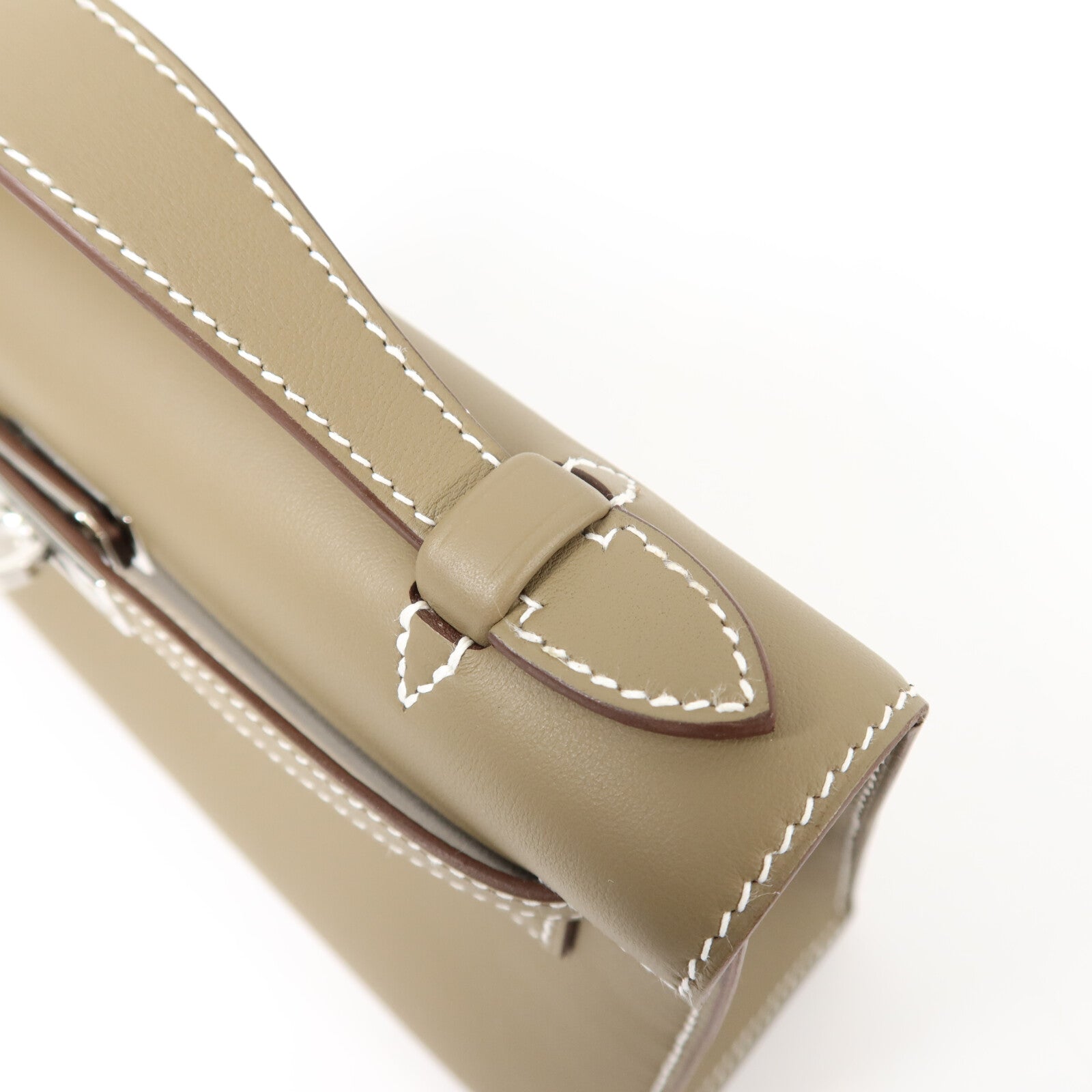 HERMES Swift皮革Kelly Pochette手挽袋Etoupe