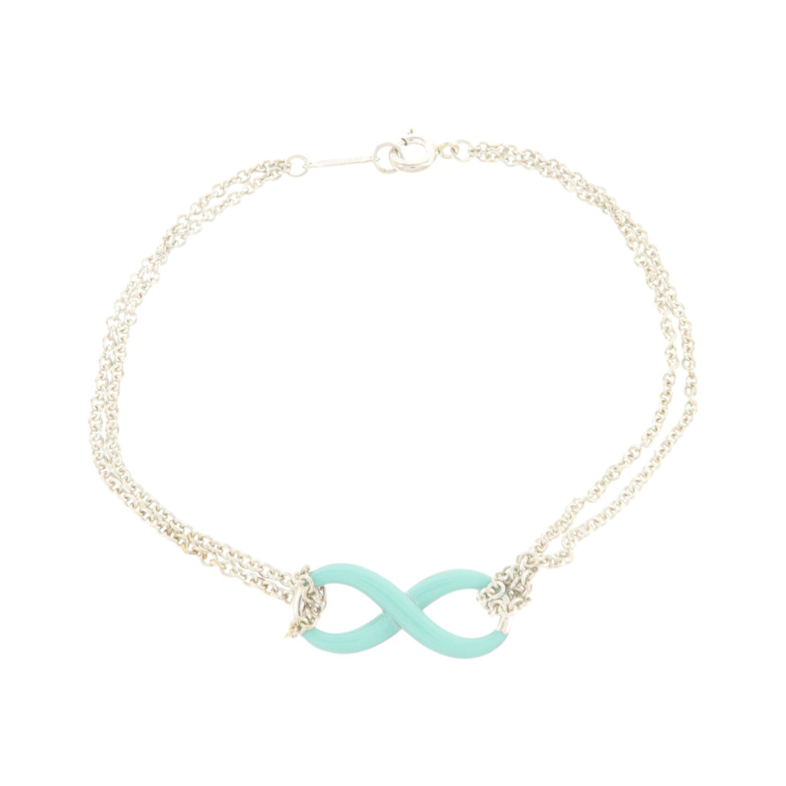 TIFFANY＆CO 925純銀/琺瑯Infinity Bracelet手鏈