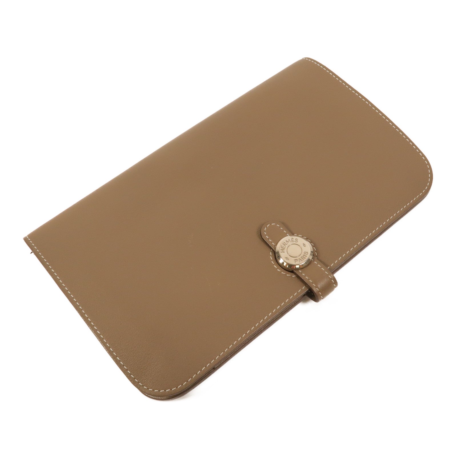 HERMES Swift皮革Dogon MM長錢包Etoupe