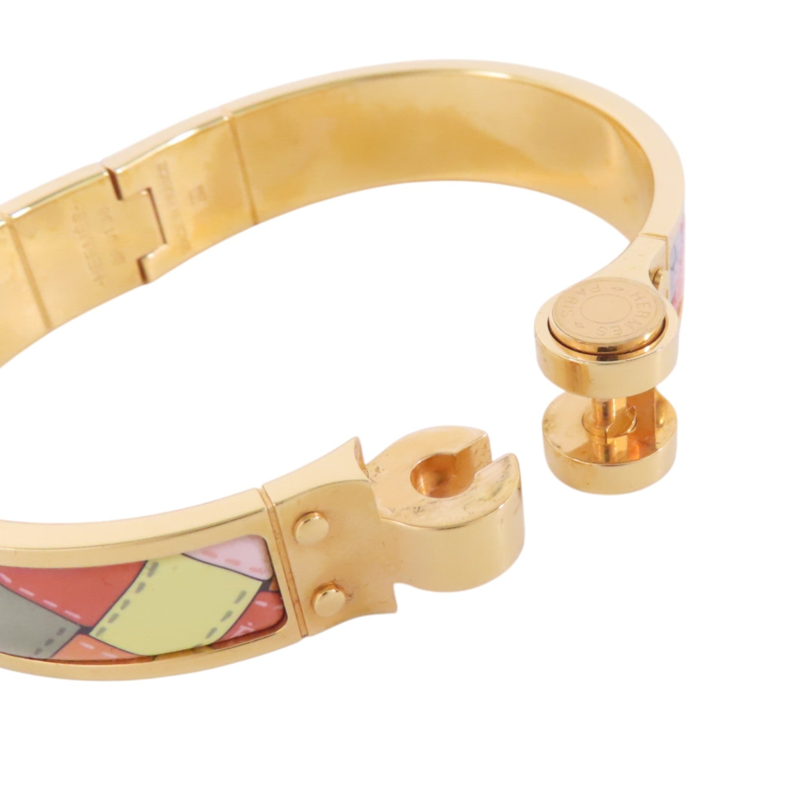 HERMES 金屬/琺瑯Hinged Bracelet金扣手鐲