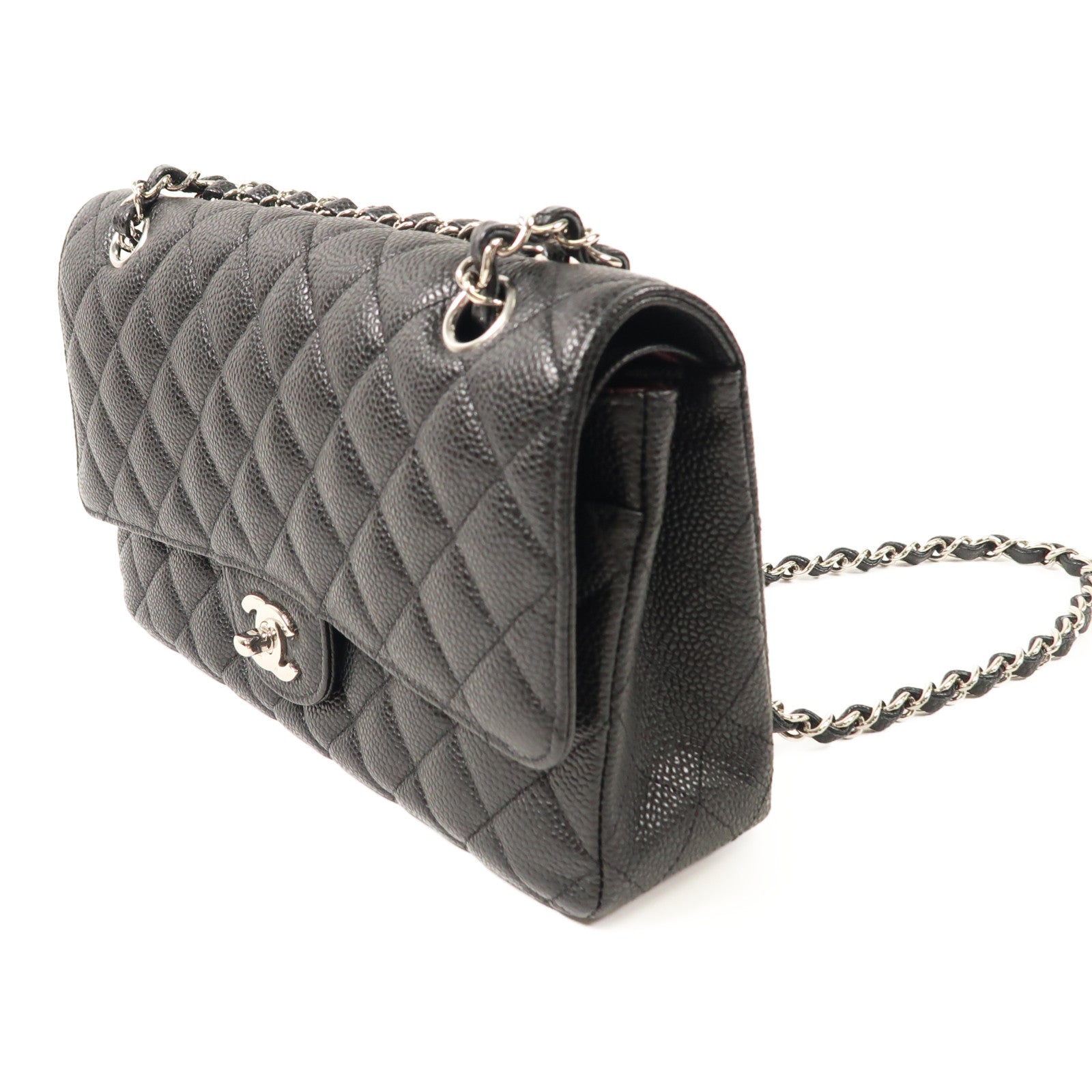 CHANEL 牛皮皮革Classic 25銀扣鏈帶肩背袋